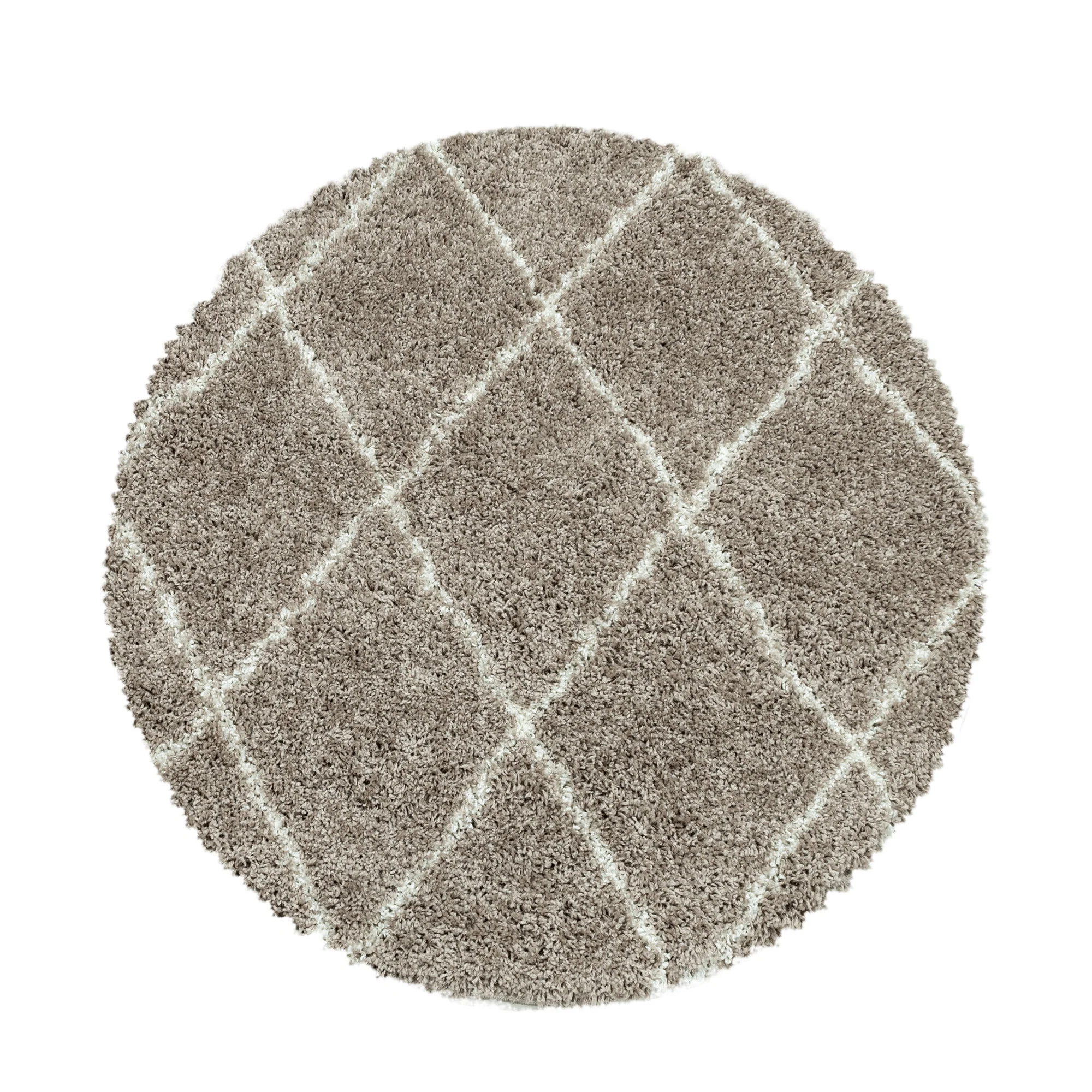 Hochflorteppiche, Geometrisch Design, Farbe Beige, Teppich für Wohnzimmer, Rücken aus Jute - Image 8