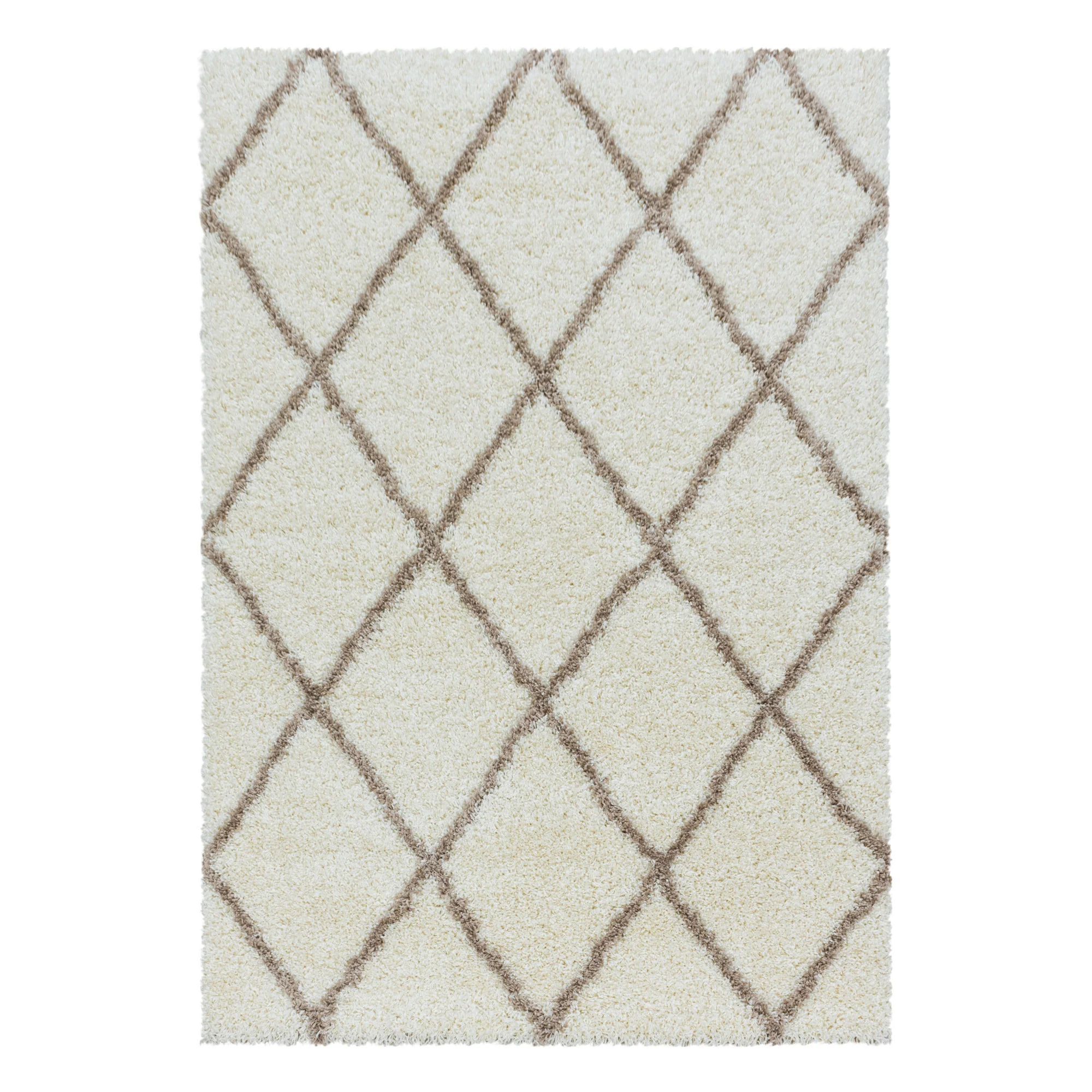Geometrische Hochflorteppiche in Creme - Image 2