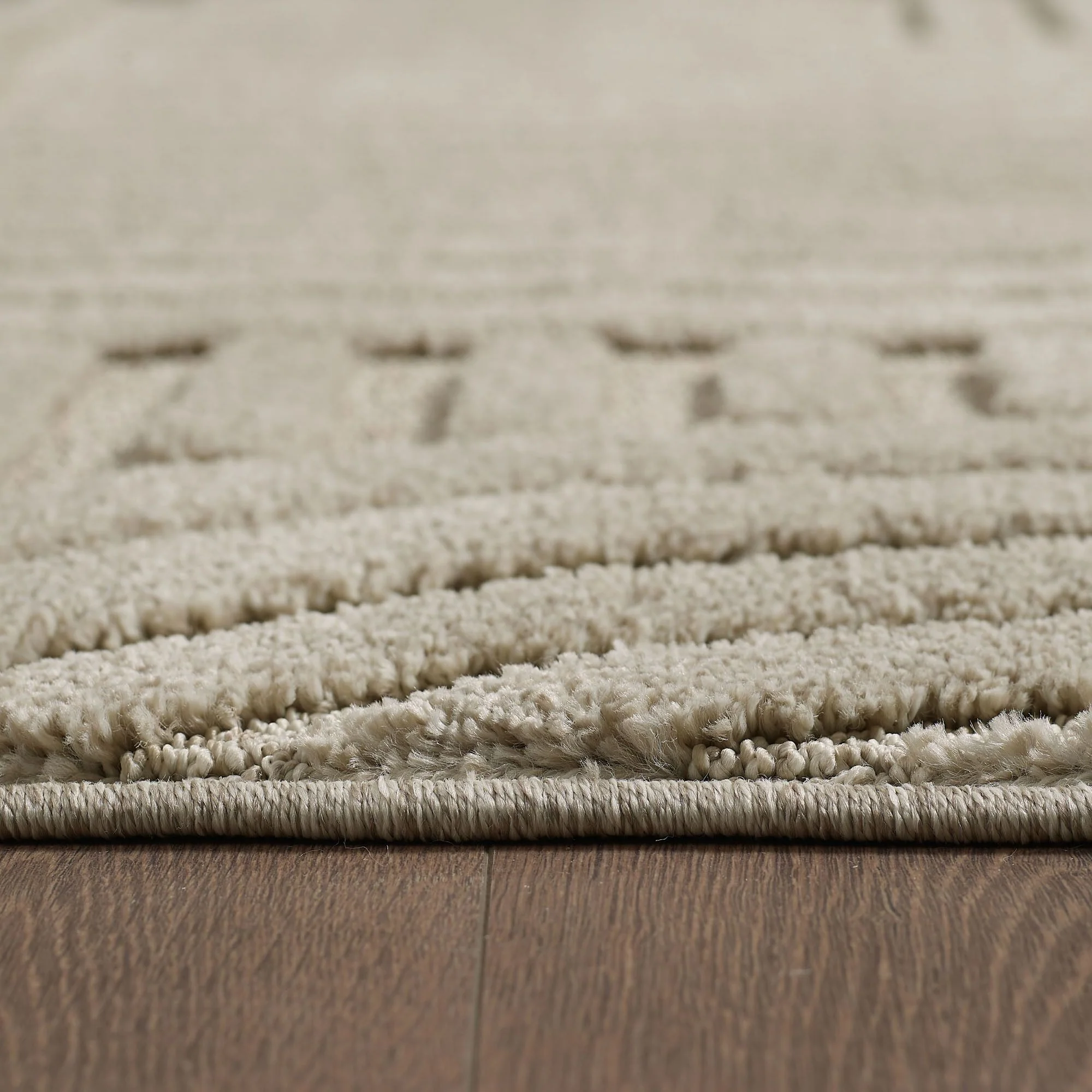 Hochflorteppiche, Skandinavischer Boho, Farbe Beige, Teppich für Wohnzimmer, Rücken aus Jute - Image 3