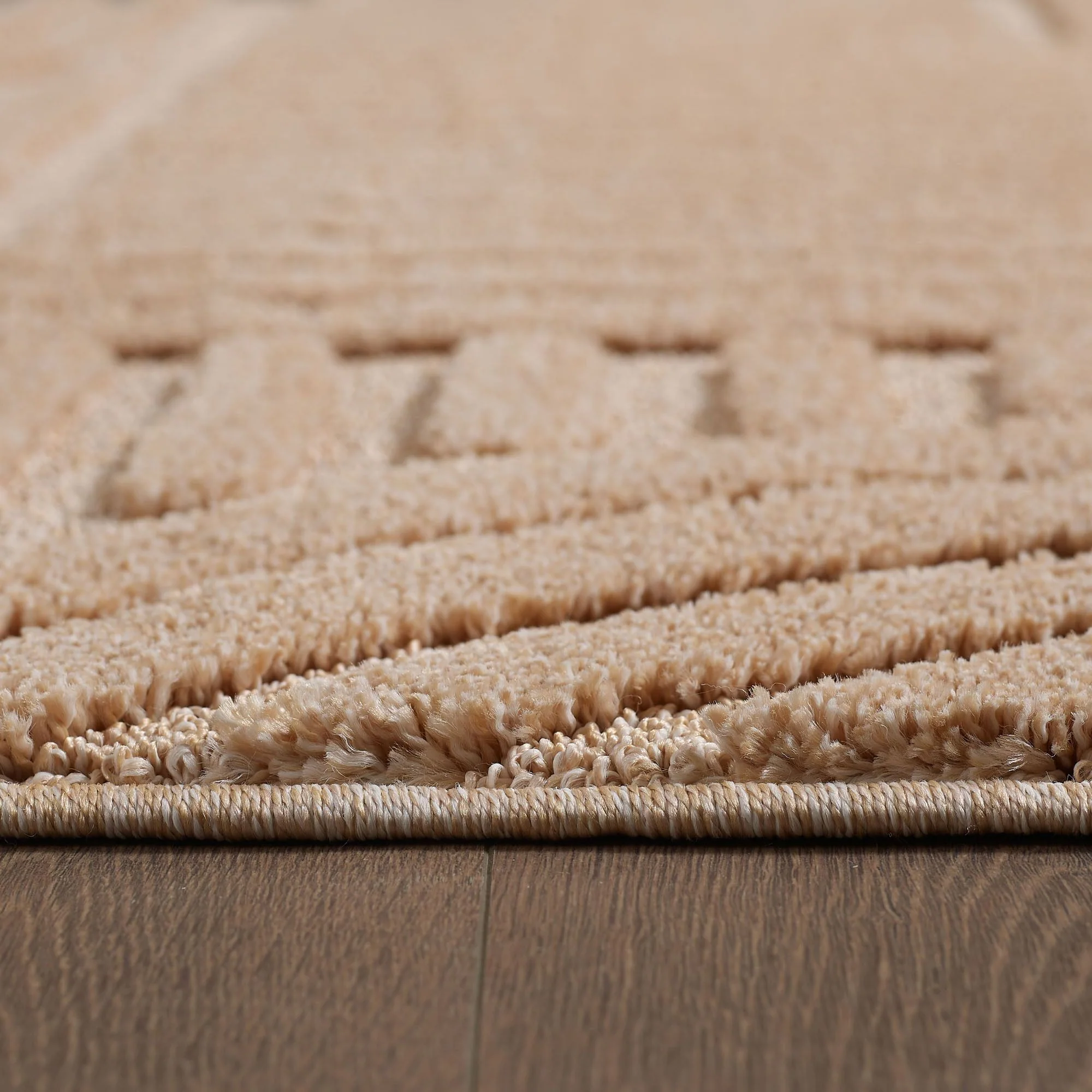 Hochflorteppiche, Skandinavischer Boho, Farbe Rosa, Teppich für Wohnzimmer, Rücken aus Jute - Image 3