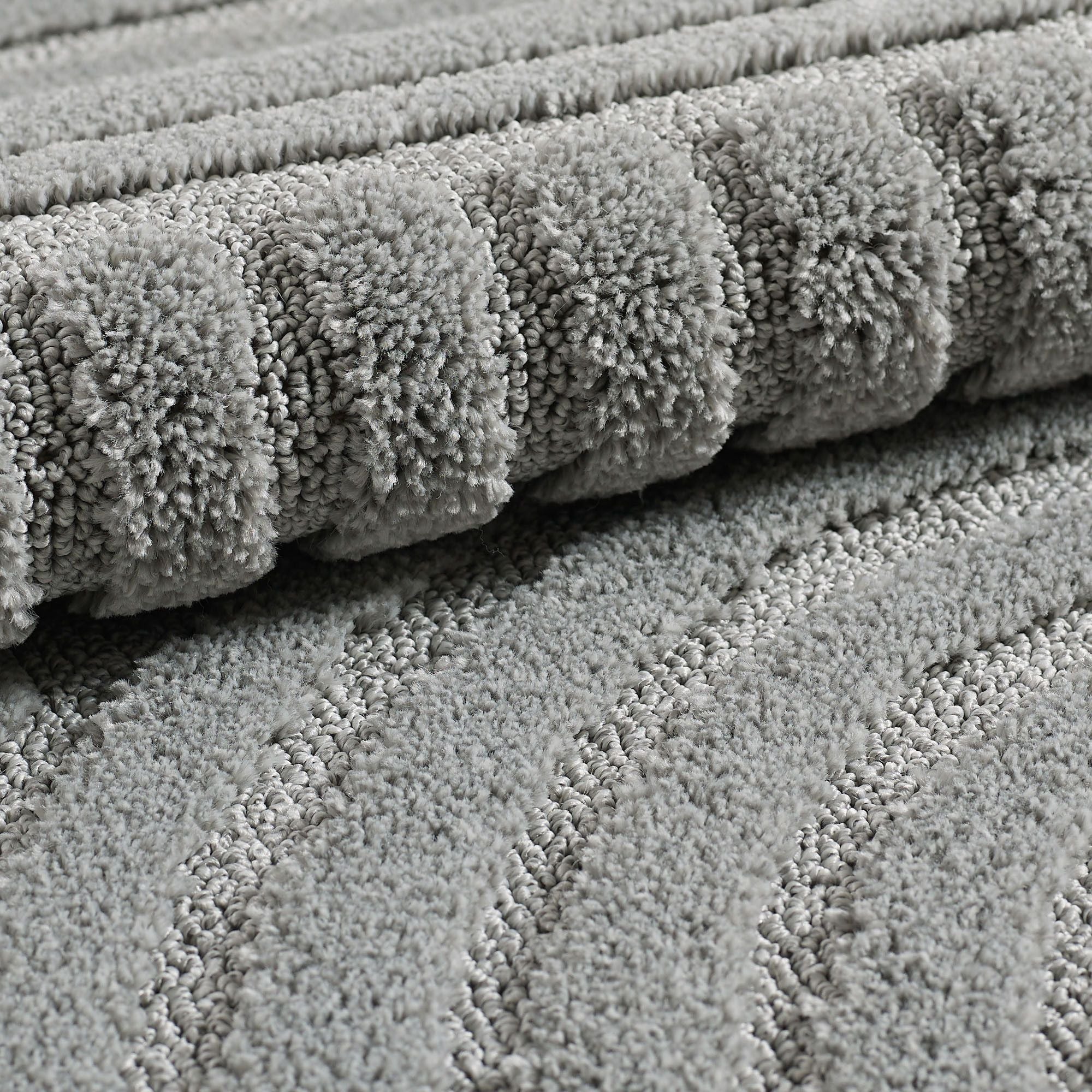 Hochflorteppiche, Skandinavischer Boho, Farbe Silber, Teppich für Wohnzimmer, Rücken aus Jute - Image 4