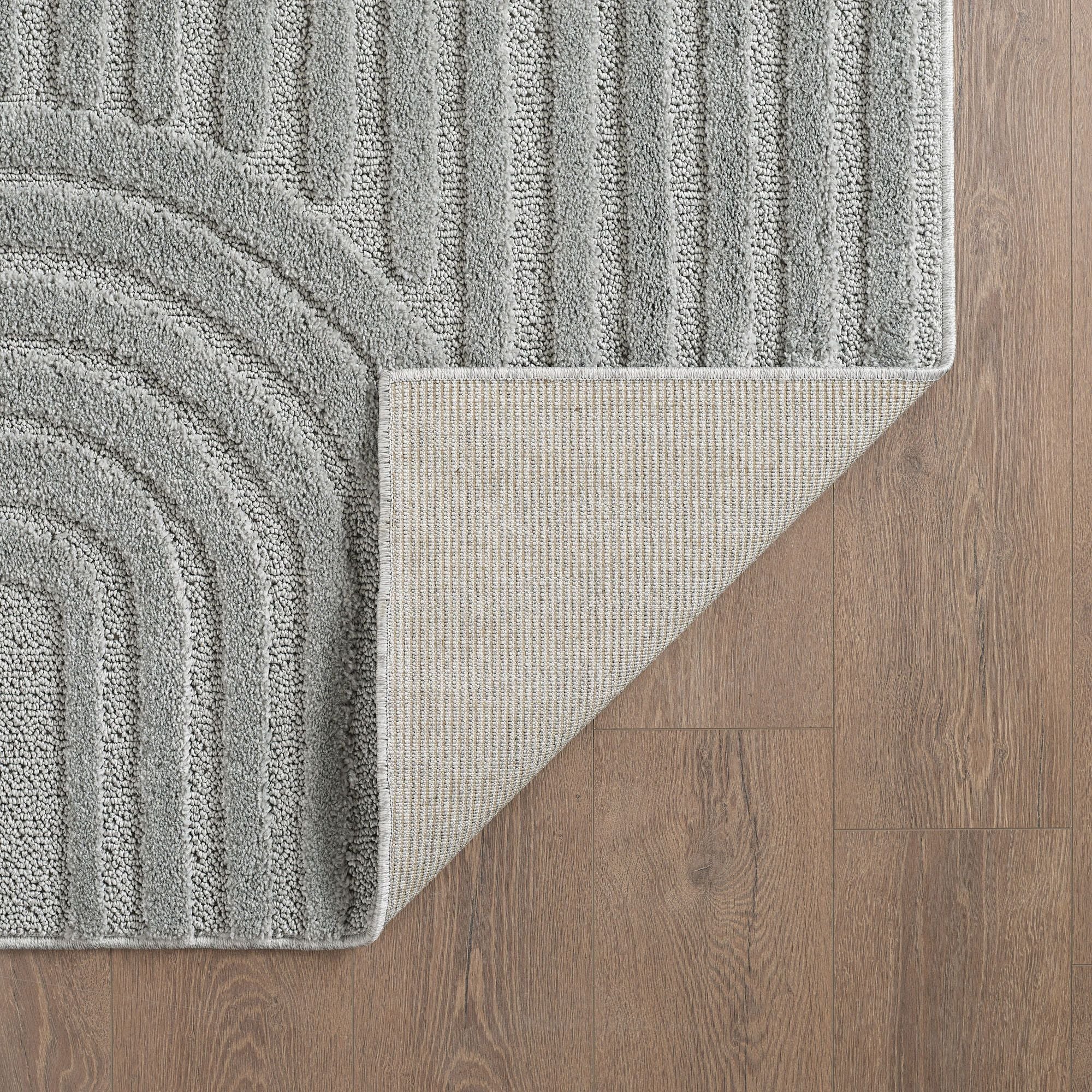 Hochflorteppiche, Skandinavischer Boho, Farbe Silber, Teppich für Wohnzimmer, Rücken aus Jute - Image 5
