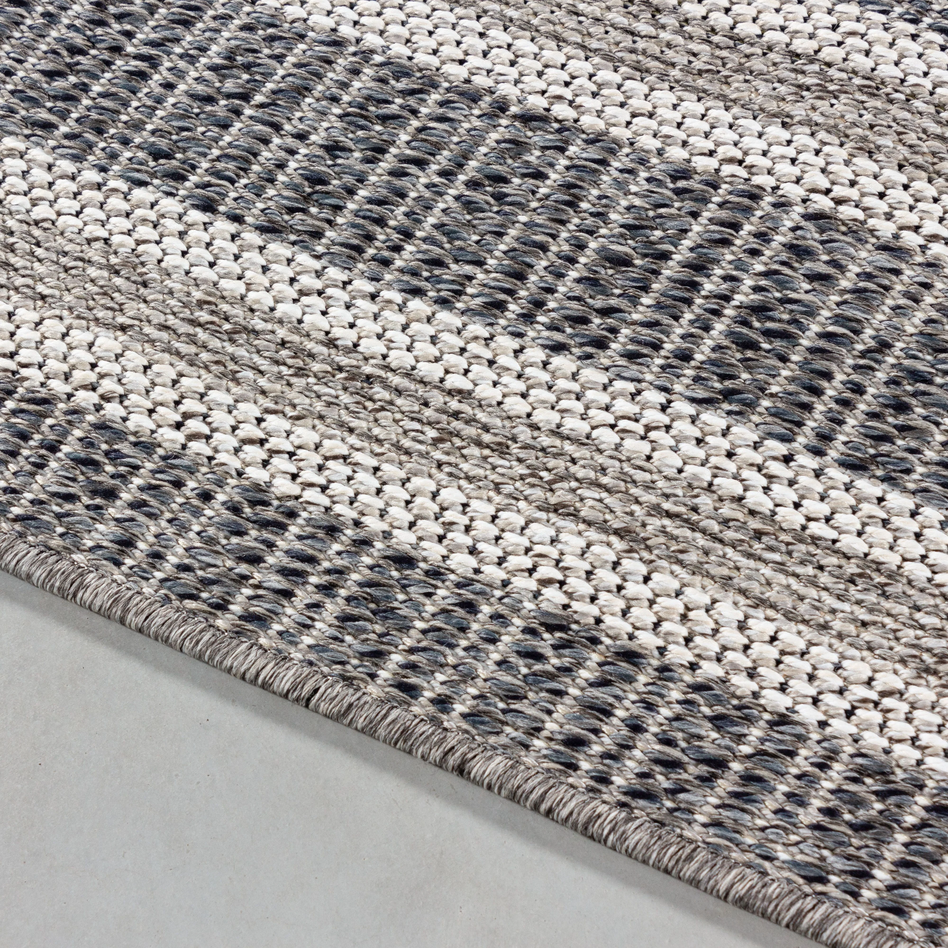 Outdoorteppiche, Bordüre Design, Farbe Grau, Teppich für Terasse-Balkon-Küche, Rücken aus Polypropylen - Image 4