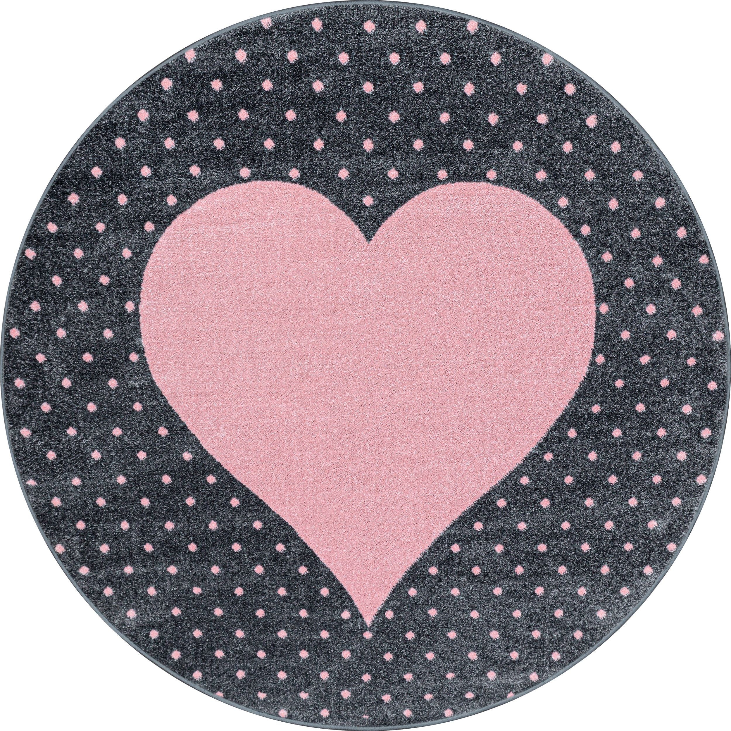 Kinderteppiche, Herz-Design, Farbe Pink, Teppich für Kinderzimmer, Rücken aus Jute - Image 7