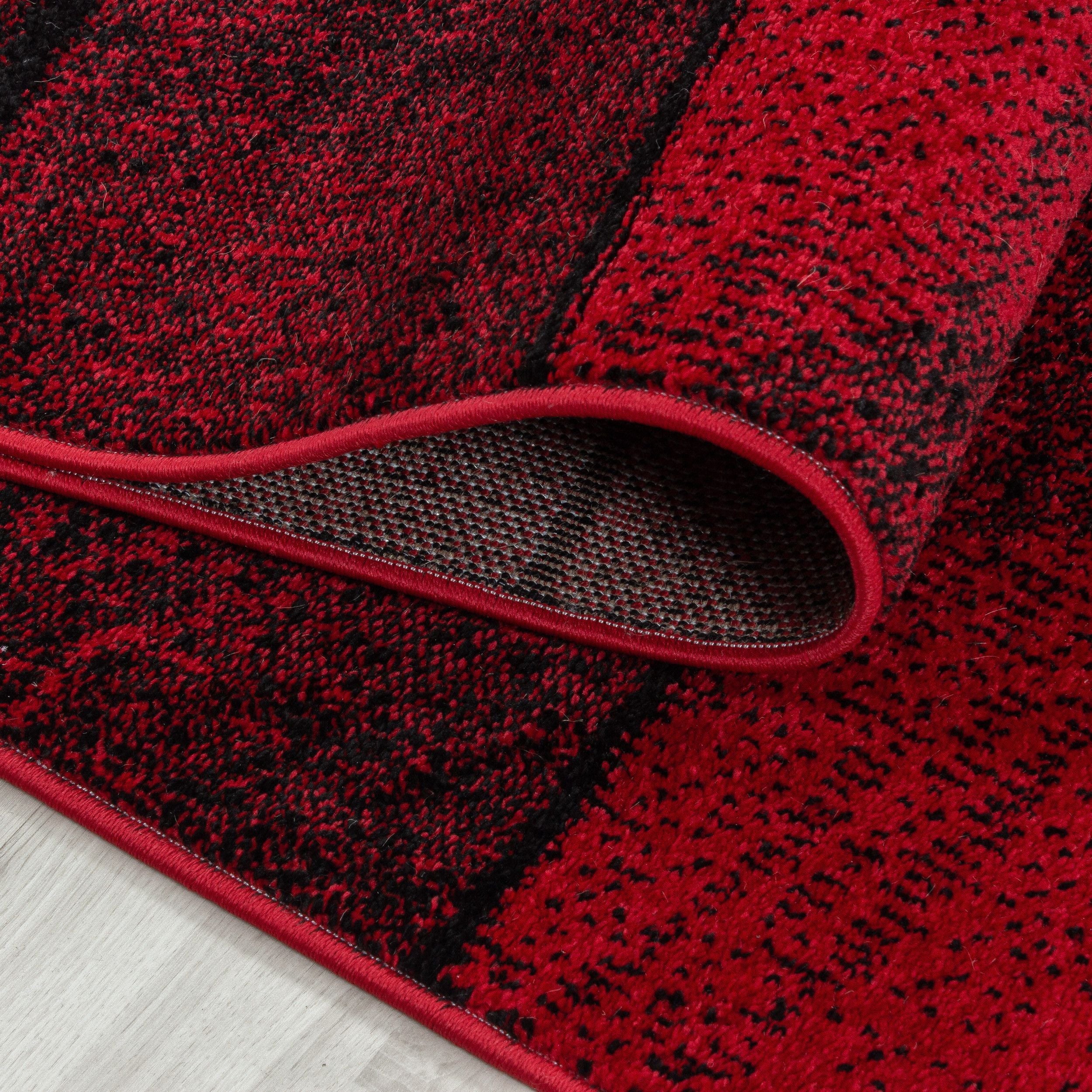 Kurzflorteppiche, Geometrisch Design, Farbe Rot, Teppich für Wohnzimmer, Rücken aus Jute - Image 5