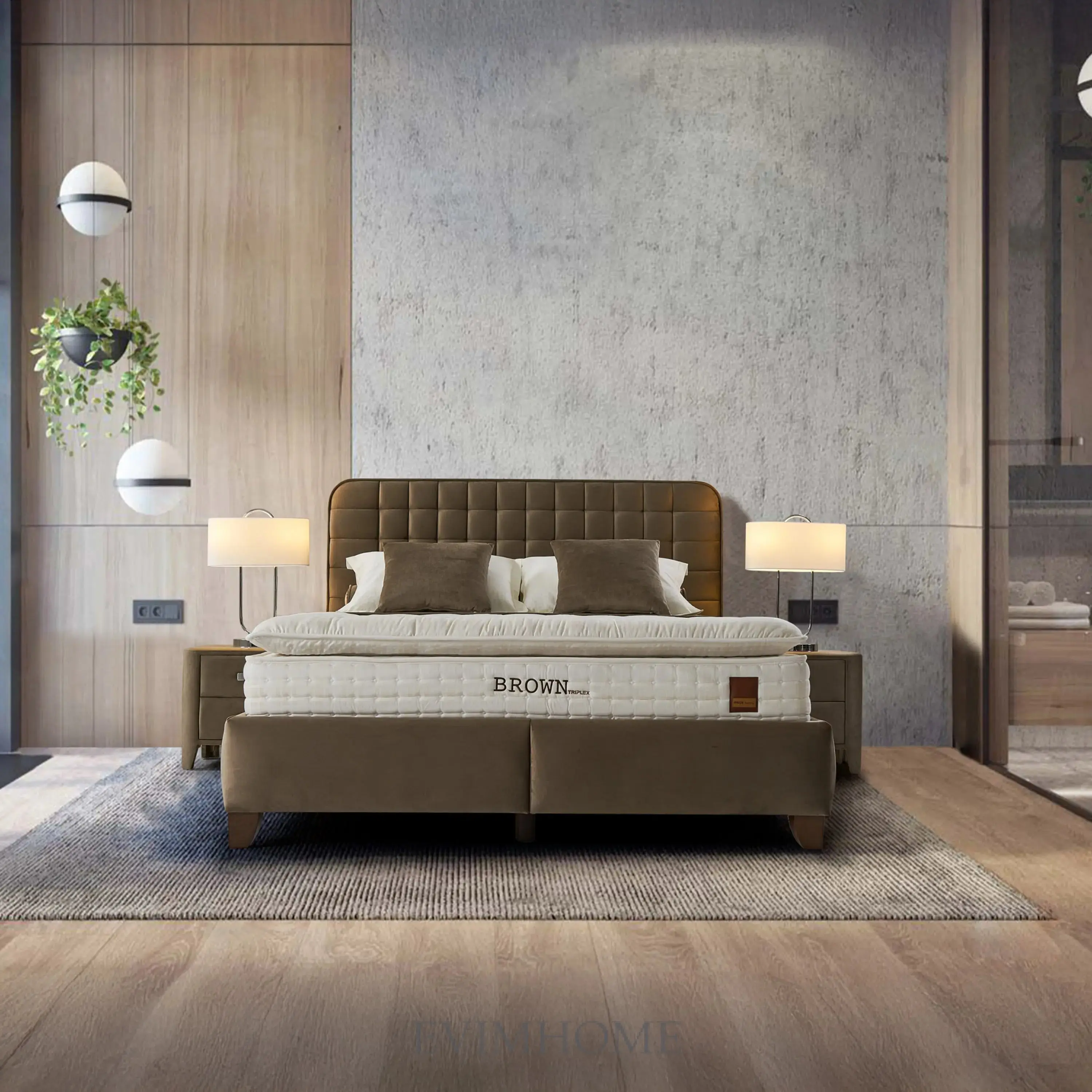Boxspringbett Set Brown Letto