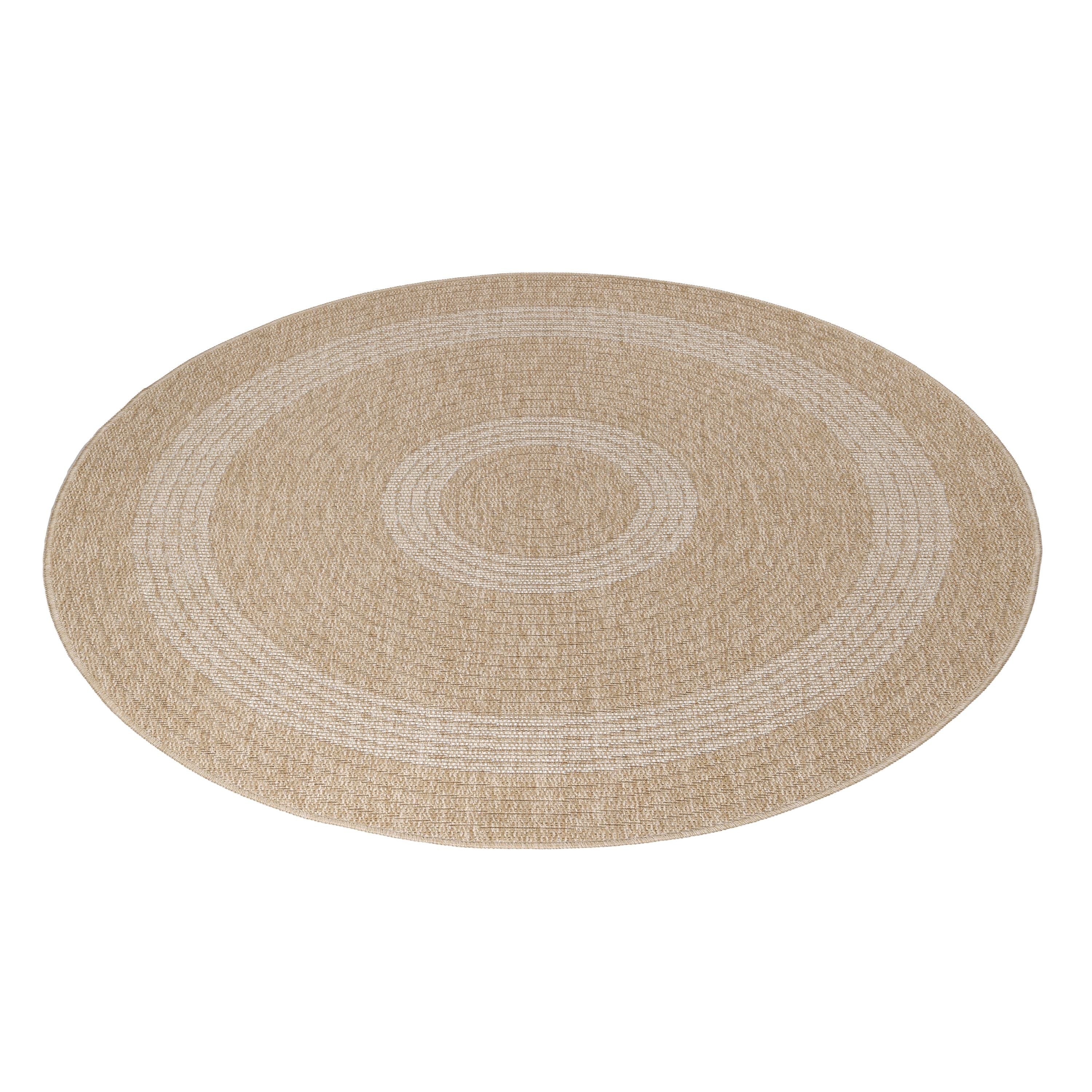 Comilla Runder Outdoorteppich Beige | Vintage Design - Image 3