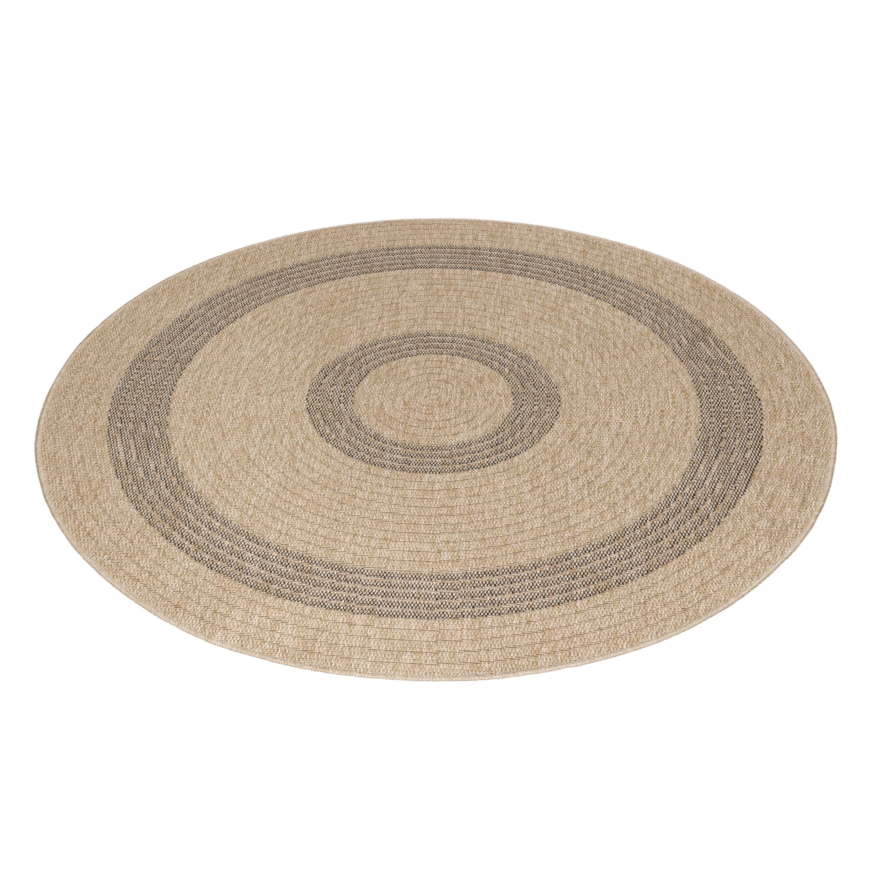 Runder Vintage Outdoor Teppich in Beige-Schwarz - Image 3