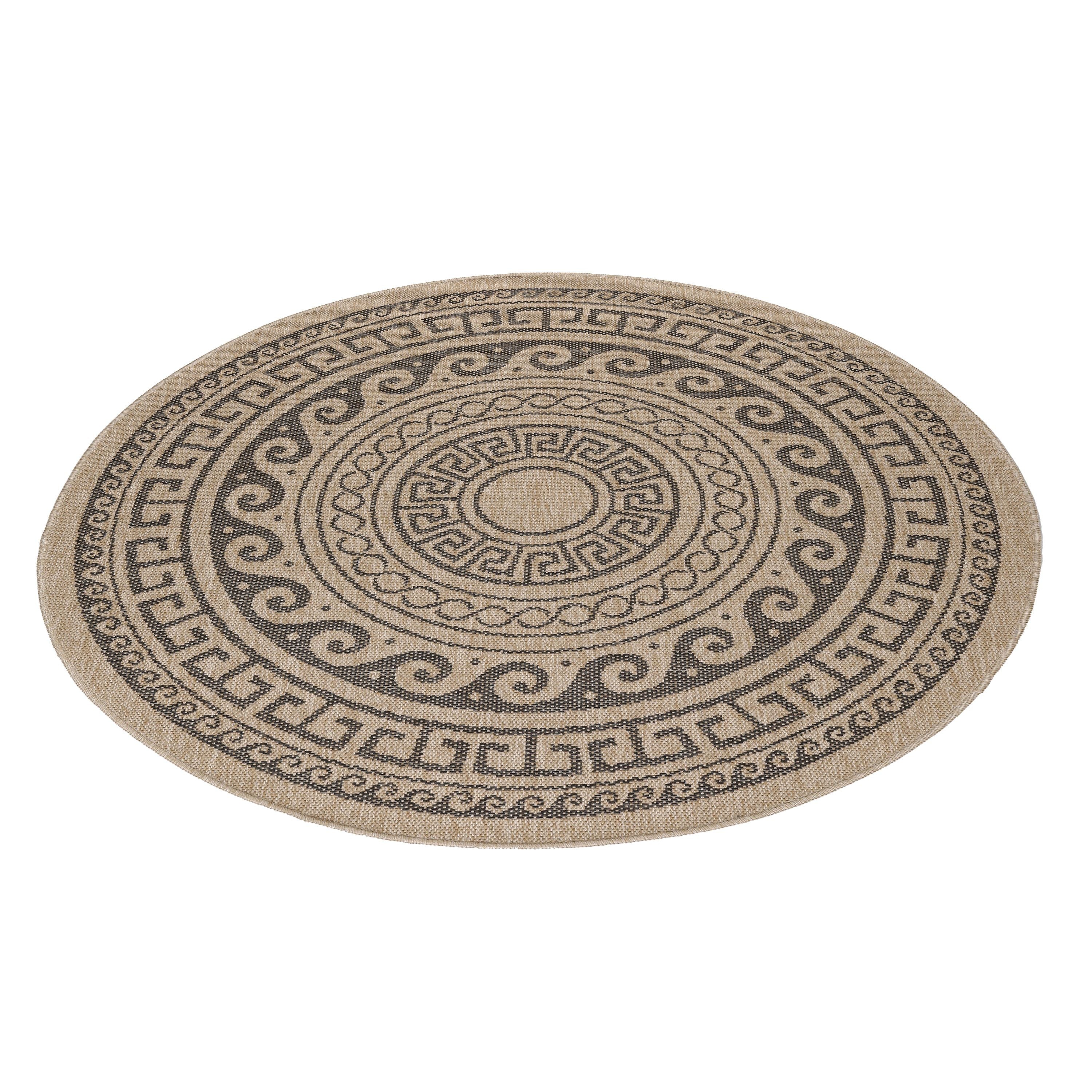 Runder Vintage Outdoor Teppich: Ethno Muster - Image 3