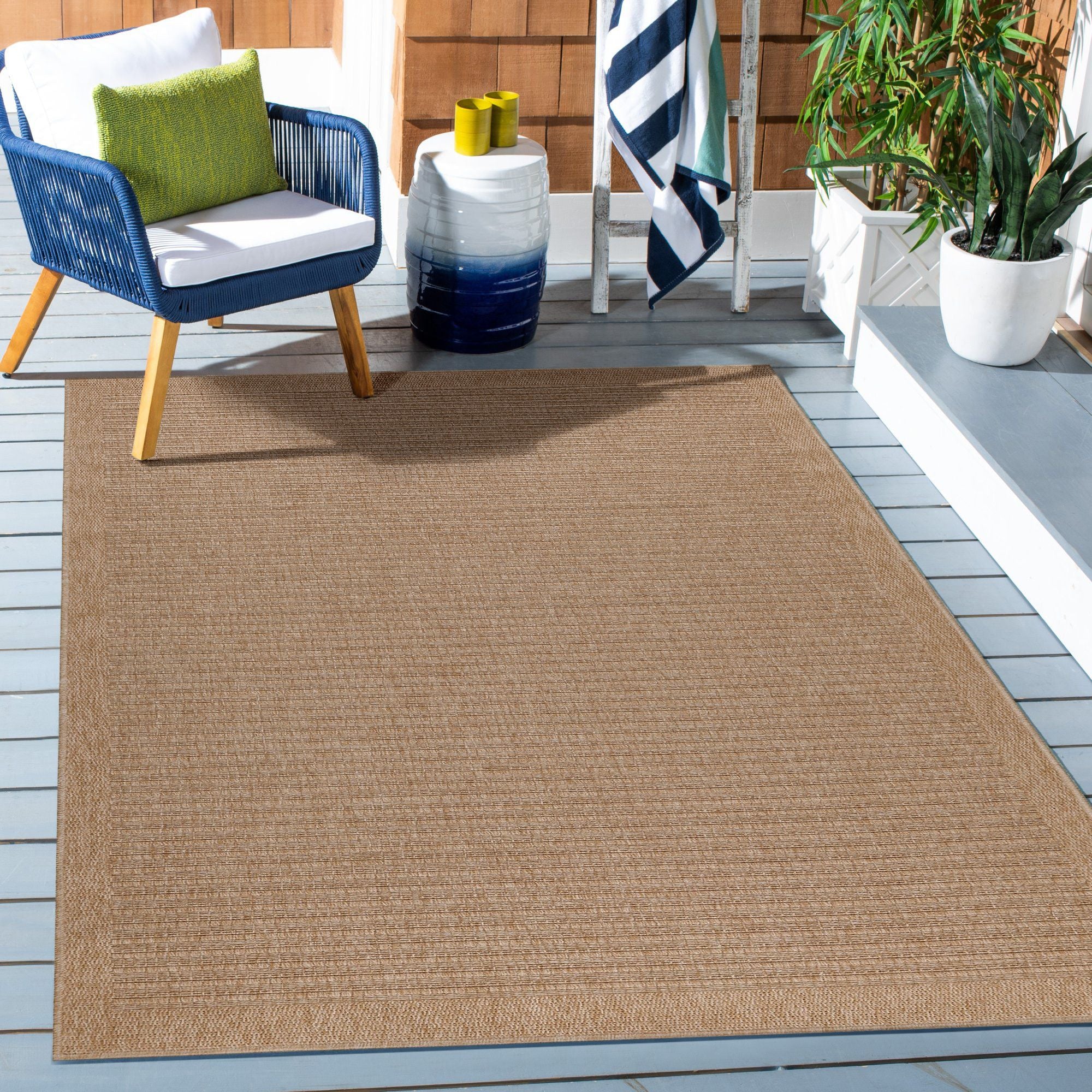 Dhaka Outdoorteppich Beige | Schlichtes Vintage Design