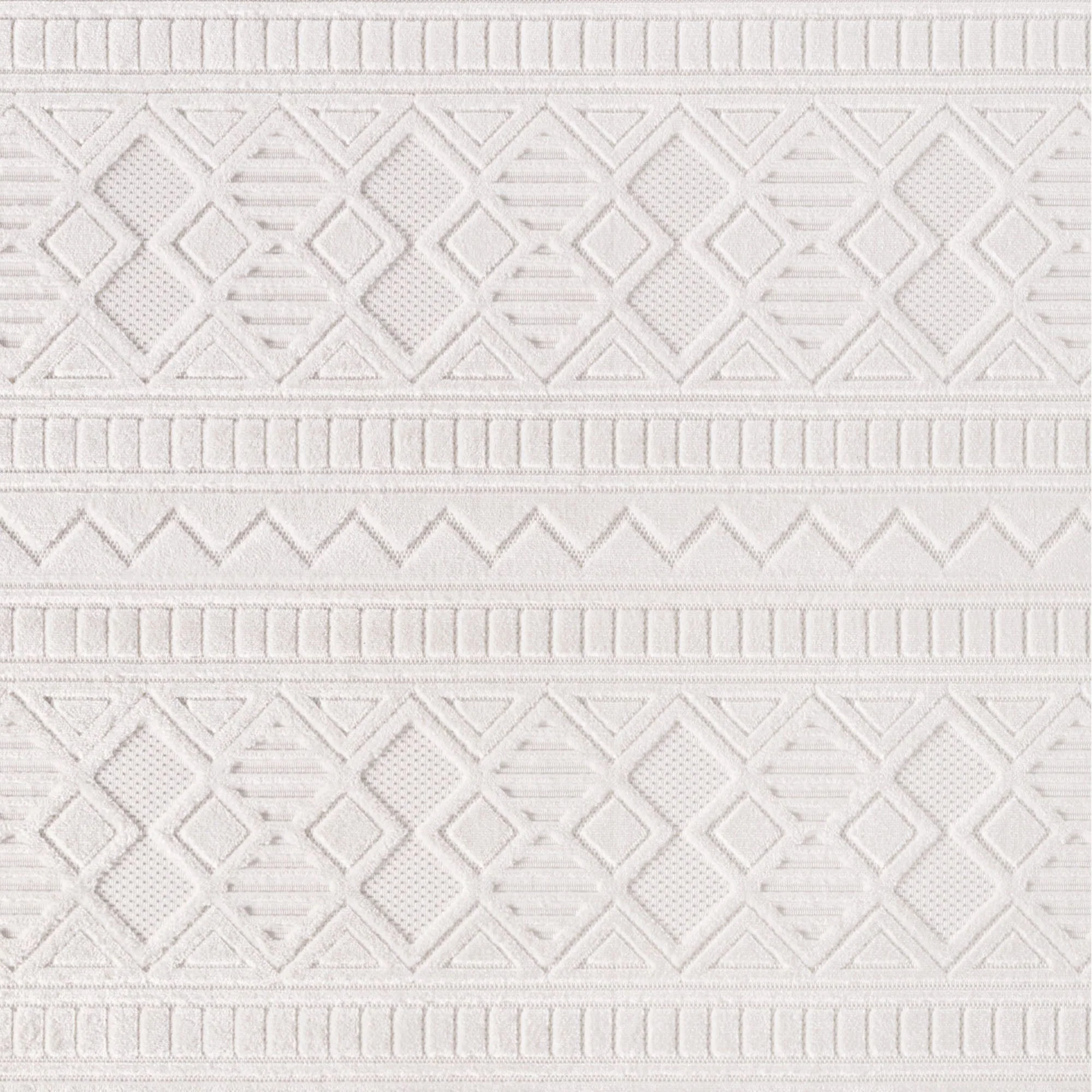 Doha Kurzflor Teppich in Creme mit feinen Boho-Details - Image 6