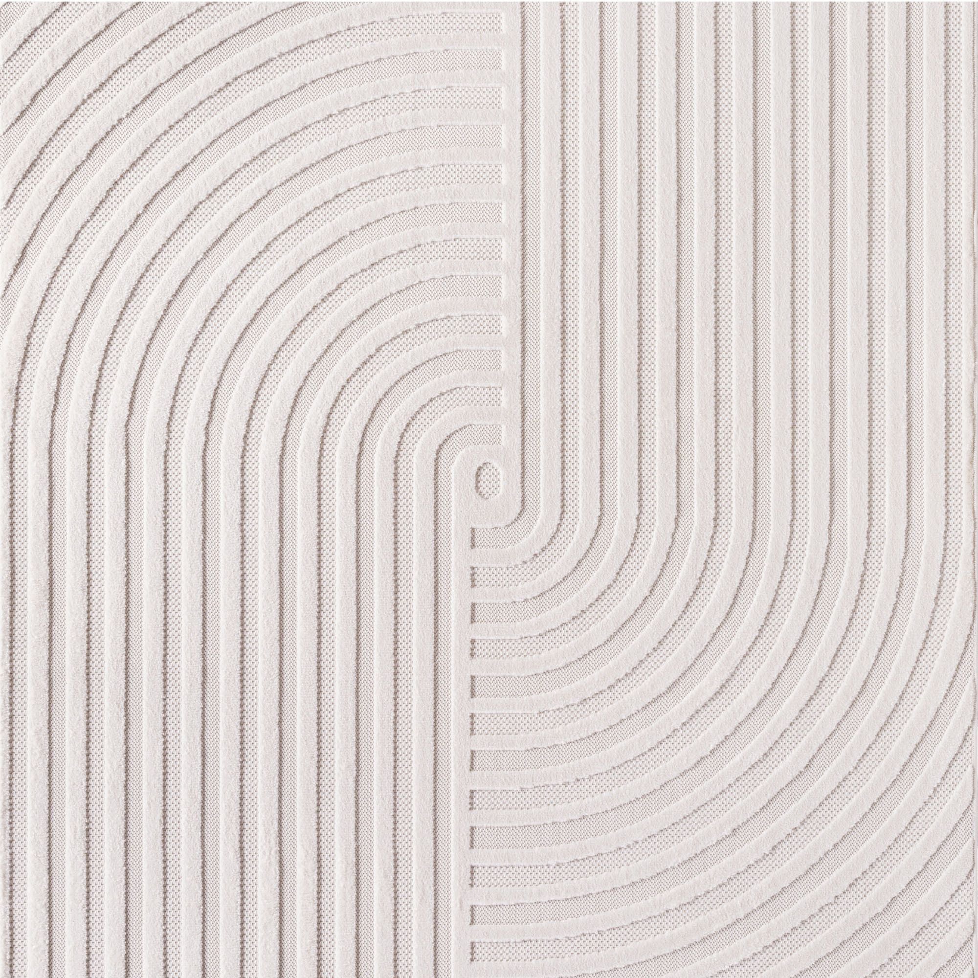 Doha Kurzflor Teppich Creme – 3D Boho Linien - Image 6