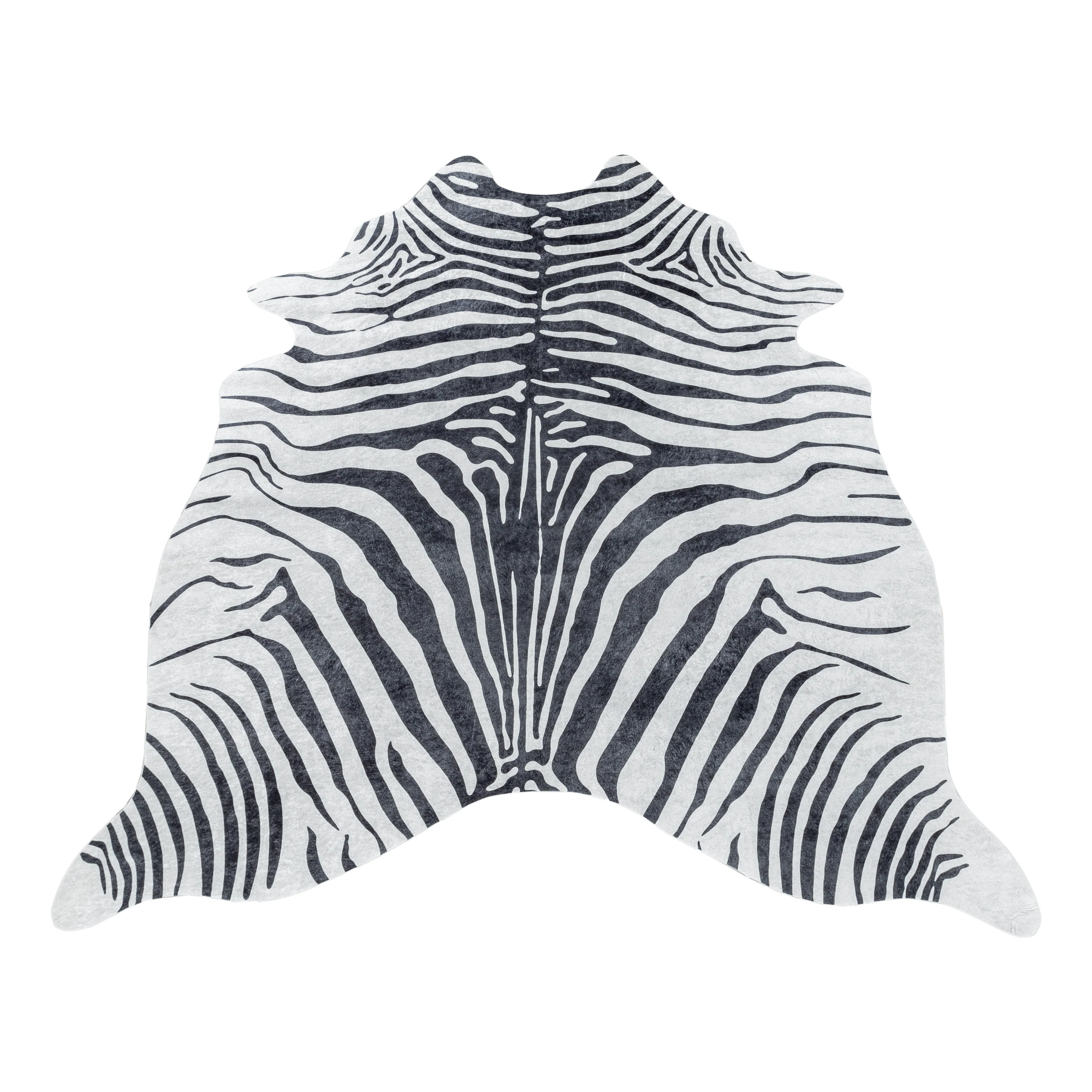 Waschbarer Teppich, Tigerfell imitat, Farbe Schwarz, Teppich für Wohnzimmer, Rücken aus Wildleder - Image 3