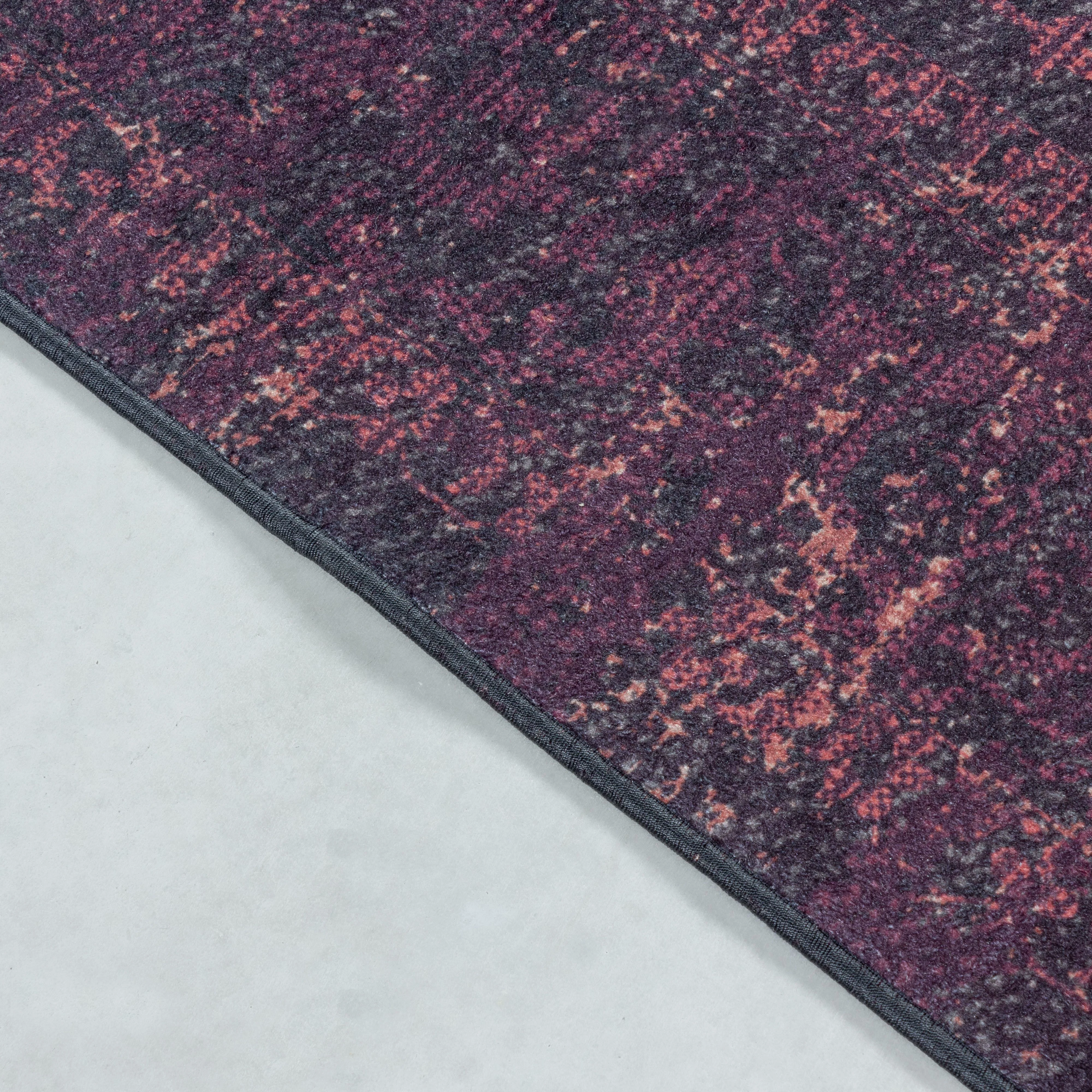 Waschbarer Teppich, Vintage-Stil, Farbe Rot, Teppich für Wohnzimmer, Rücken aus Canvas - Image 4