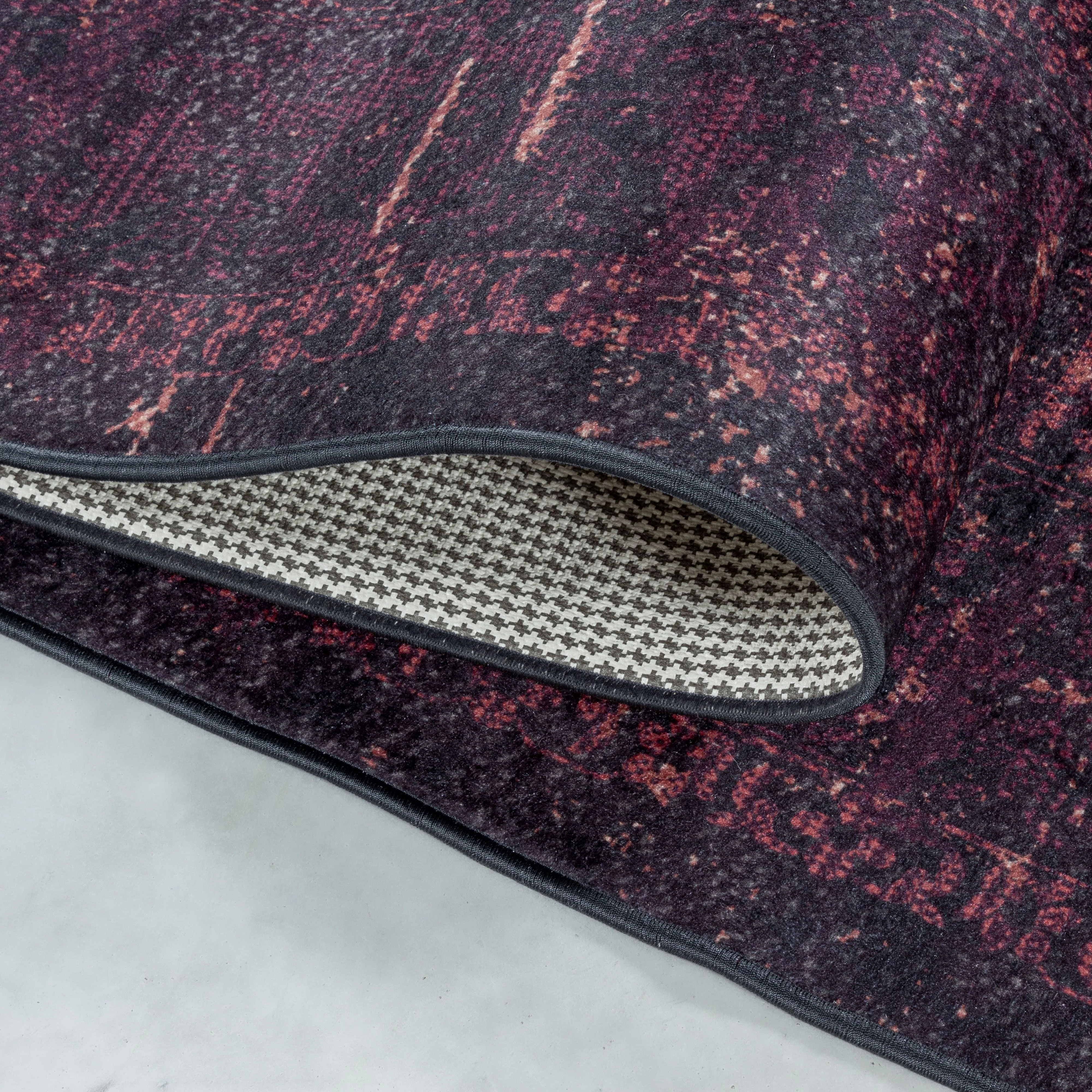 Waschbarer Teppich, Vintage-Stil, Farbe Rot, Teppich für Wohnzimmer, Rücken aus Canvas - Image 5