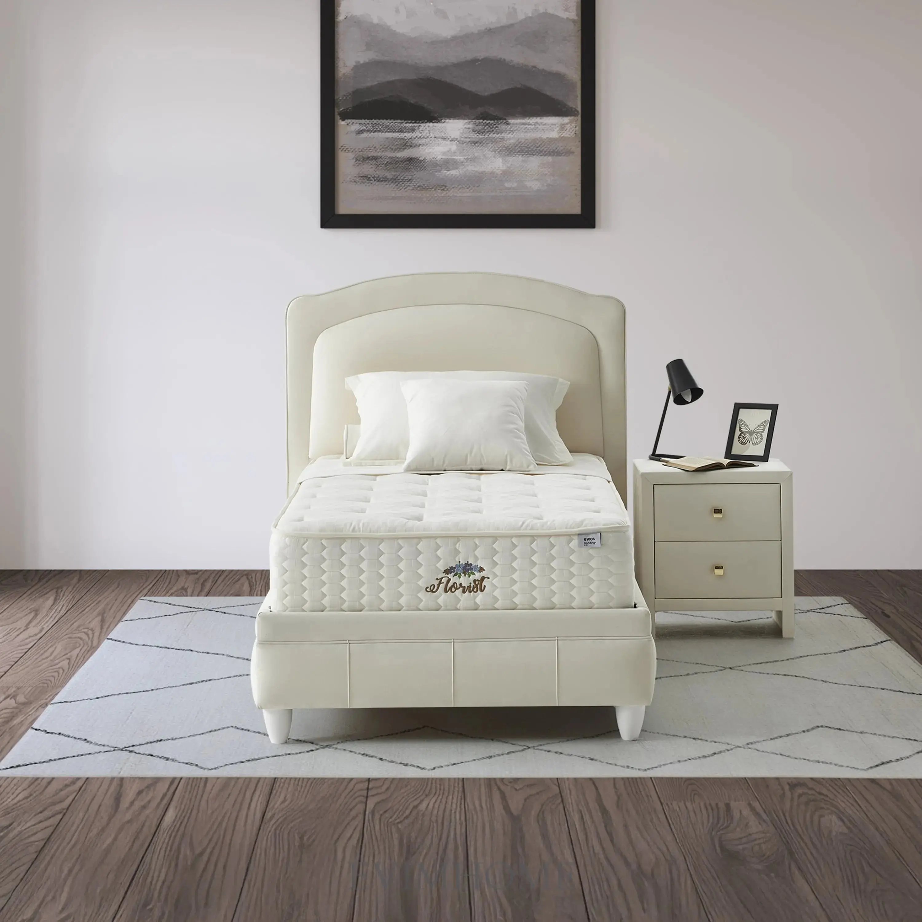 Florist Lotus Boxspringbett – Bonellfederkern & wendbare Matratze