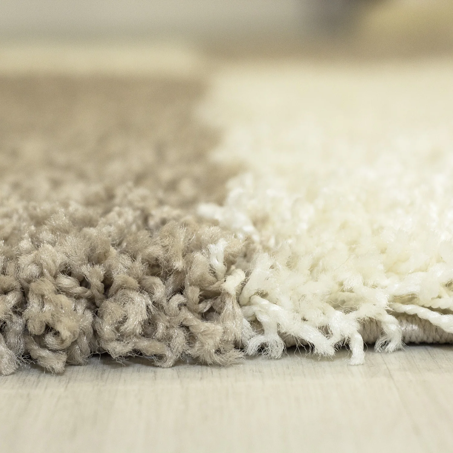 Hochflorteppiche, Kariert Design, Farbe Beige, Teppich für Wohnzimmer, Rücken aus Jute - Image 4