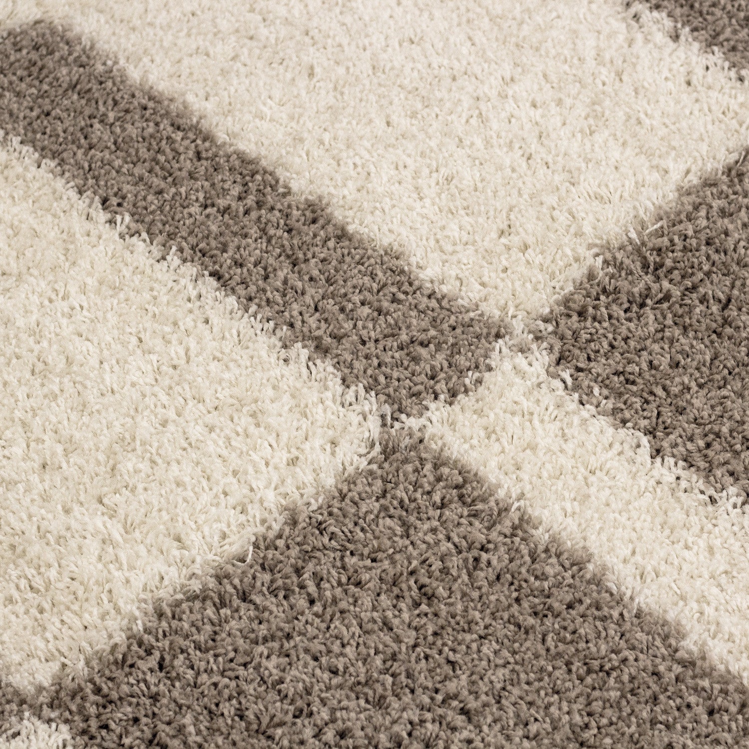 Hochflorteppiche, Kariert Design, Farbe Beige, Teppich für Wohnzimmer, Rücken aus Jute - Image 6