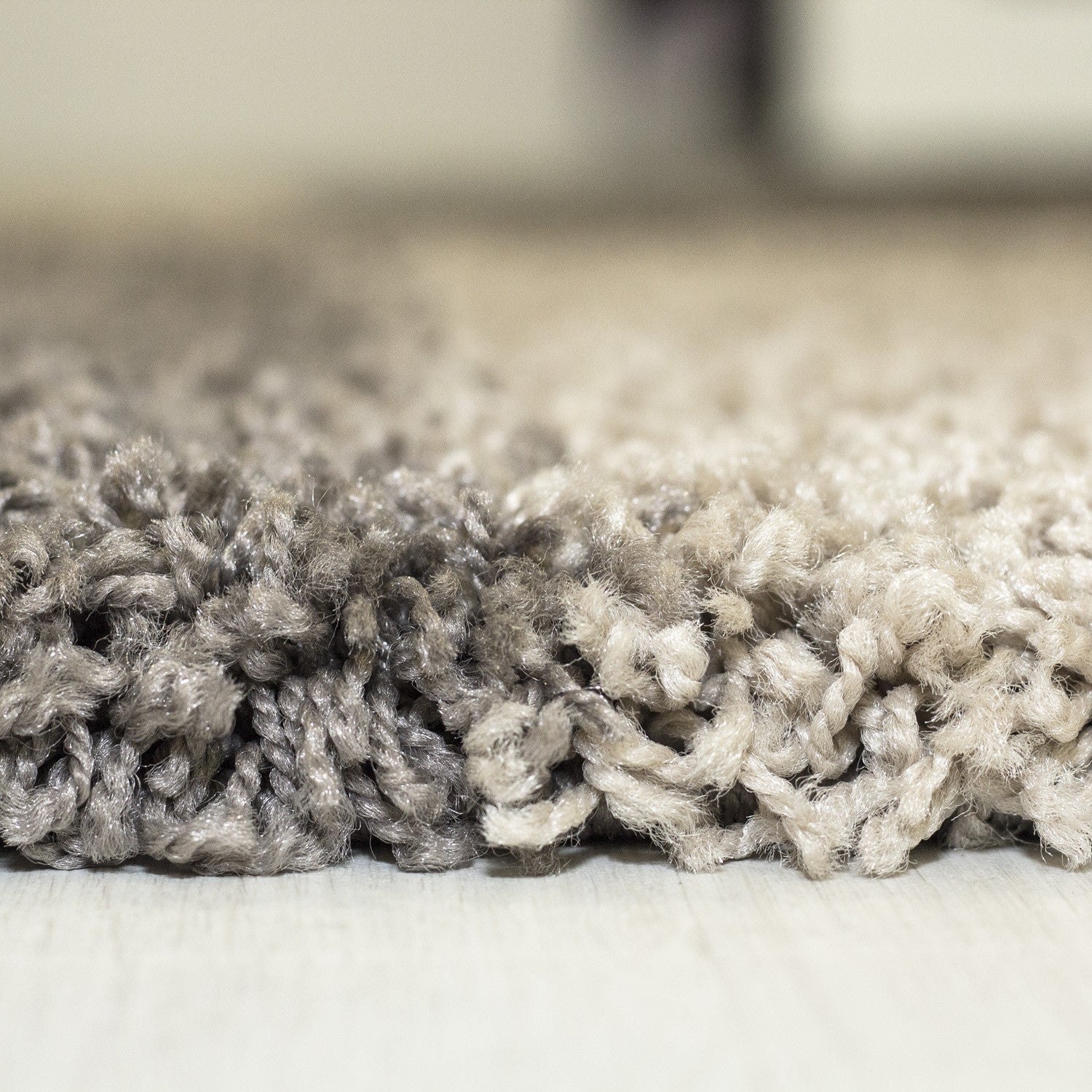 Hochflorteppiche, Kariert Design, Farbe Taupe, Teppich für Wohnzimmer, Rücken aus Jute - Image 4