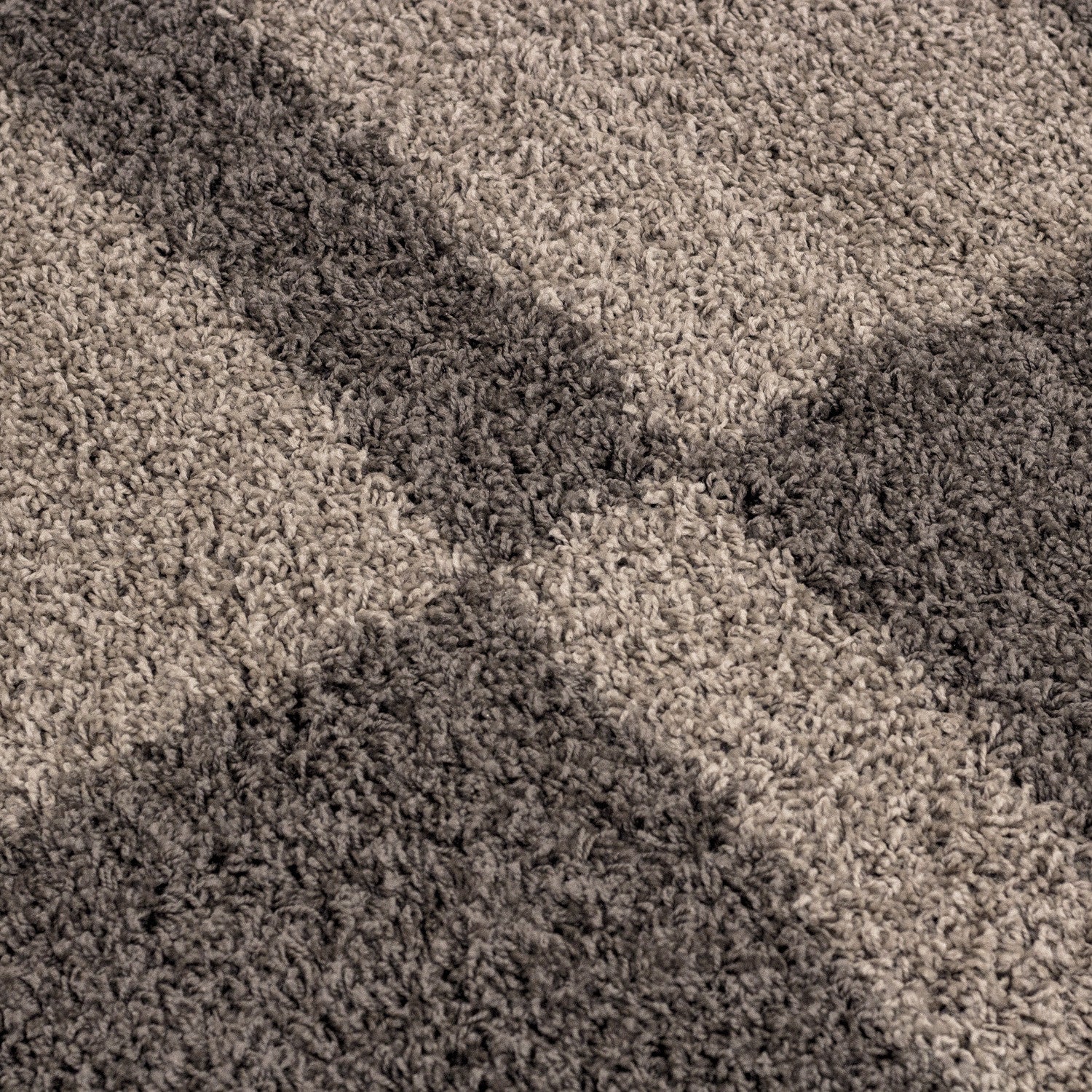 Hochflorteppiche, Kariert Design, Farbe Taupe, Teppich für Wohnzimmer, Rücken aus Jute - Image 6