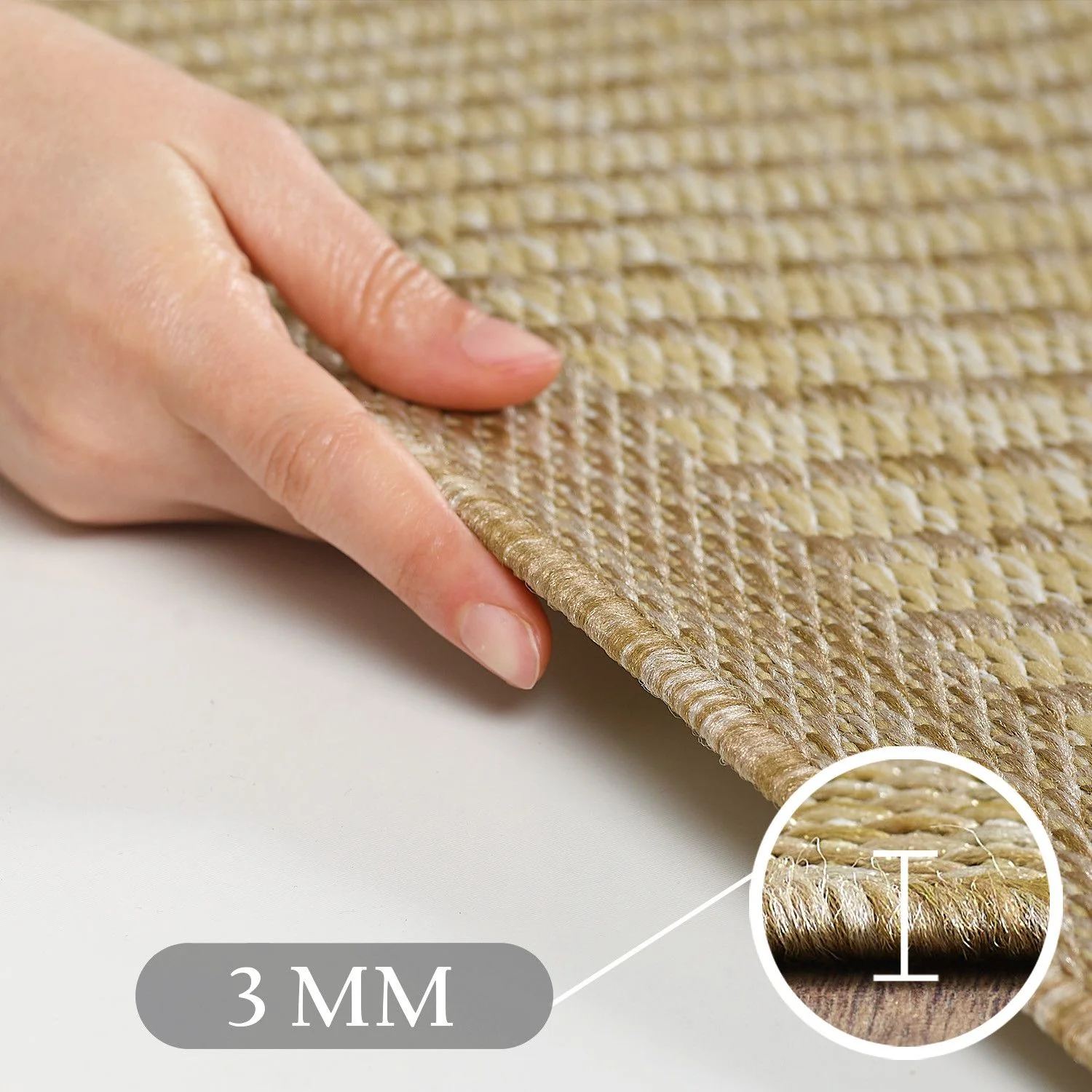 Outdoorteppiche, Unicolor, Farbe Beige, Teppich für Terasse-Balkon-Küche, Rücken aus Polypropylen - Image 6