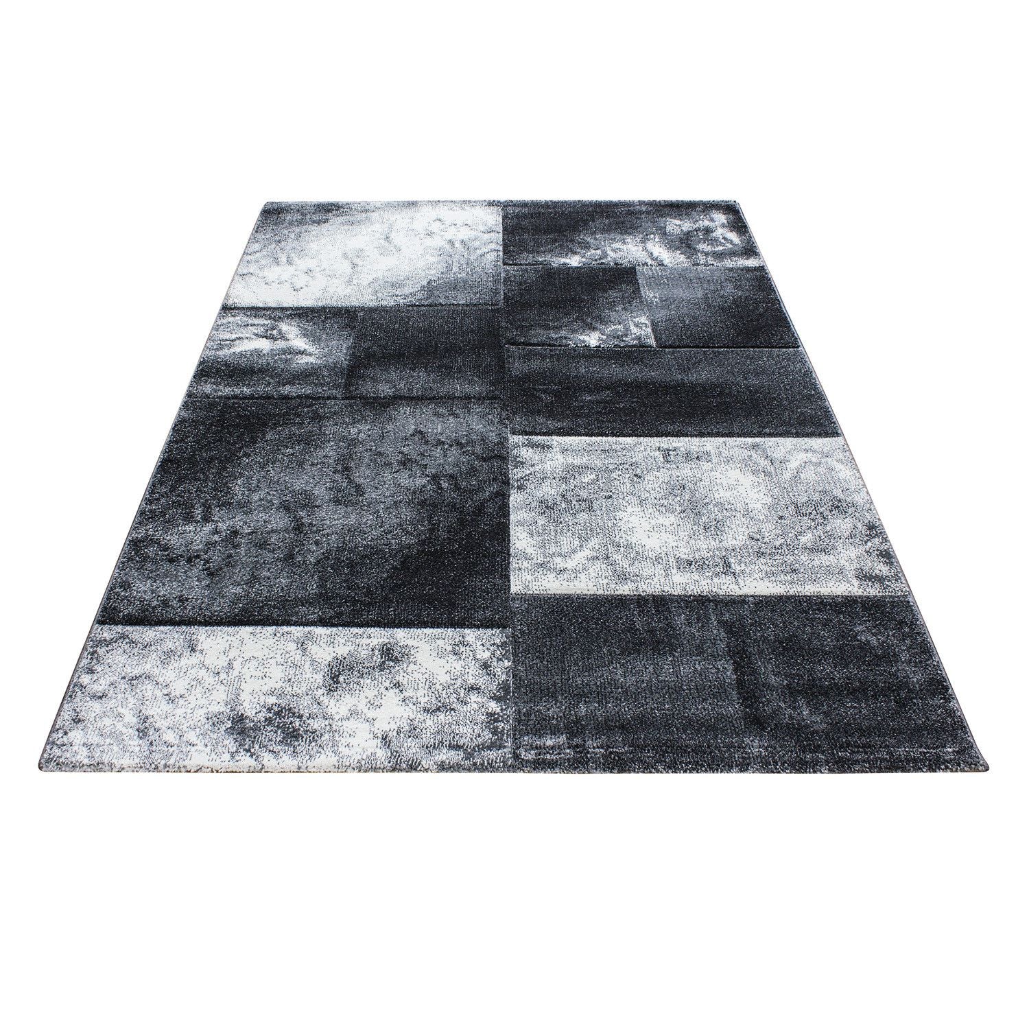 Hawaii Geometrisch Karierter Kurzflorteppich in Grau - Image 3