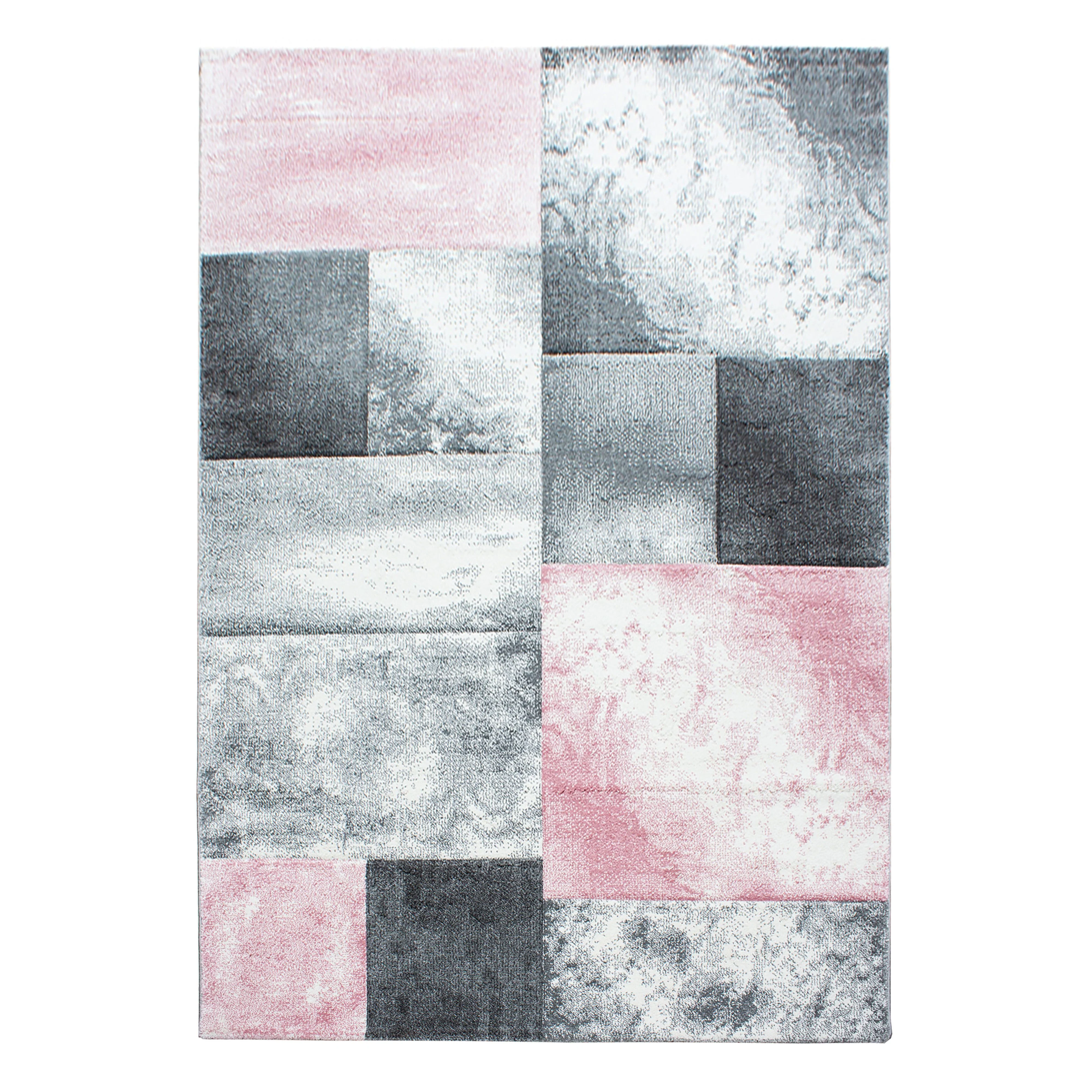 Hawaii Geometrisch Karierter Kurzflorteppich in Pink - Image 2