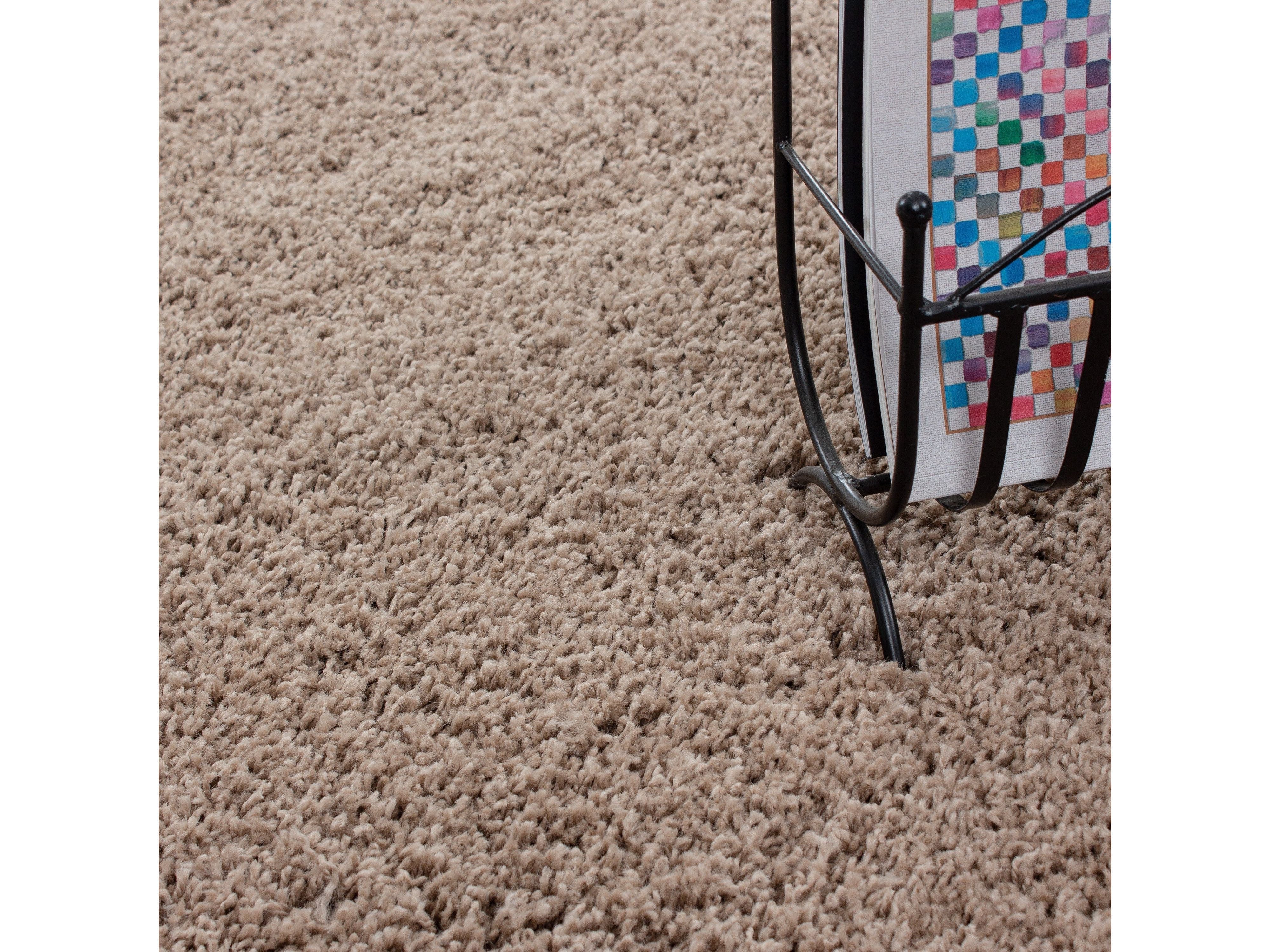 Hochflor Langflor Wohnzimmer DREAM Shaggy Teppich Unifarbe Florhöhe 5cm BEIGE - Image 3