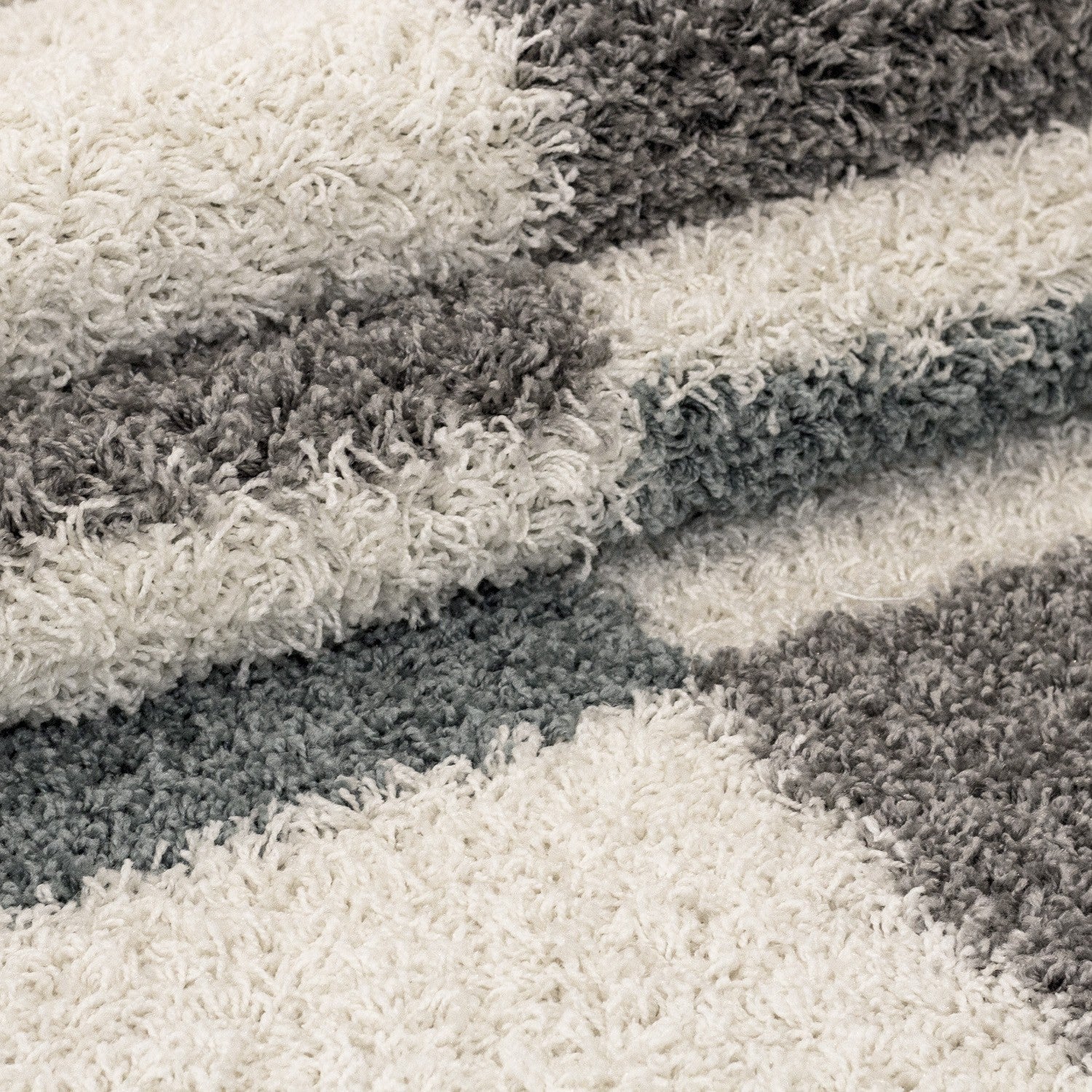 Hochflor Langflor Wohnzimmer Shaggy Teppich Florhöhe 3cm Grau-Weiss-Türkis - Image 3