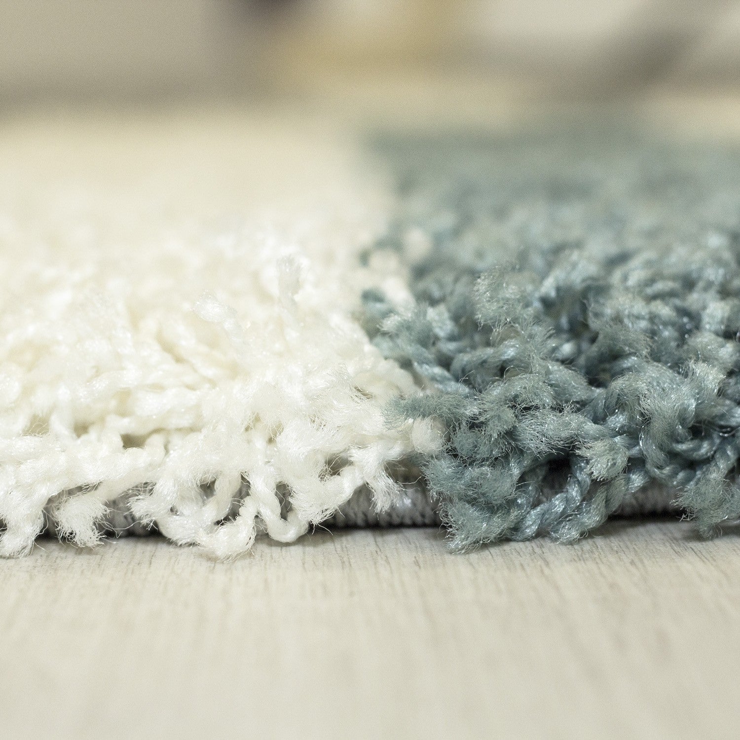 Hochflor Langflor Wohnzimmer Shaggy Teppich Florhöhe 3cm Grau-Weiss-Türkis - Image 5