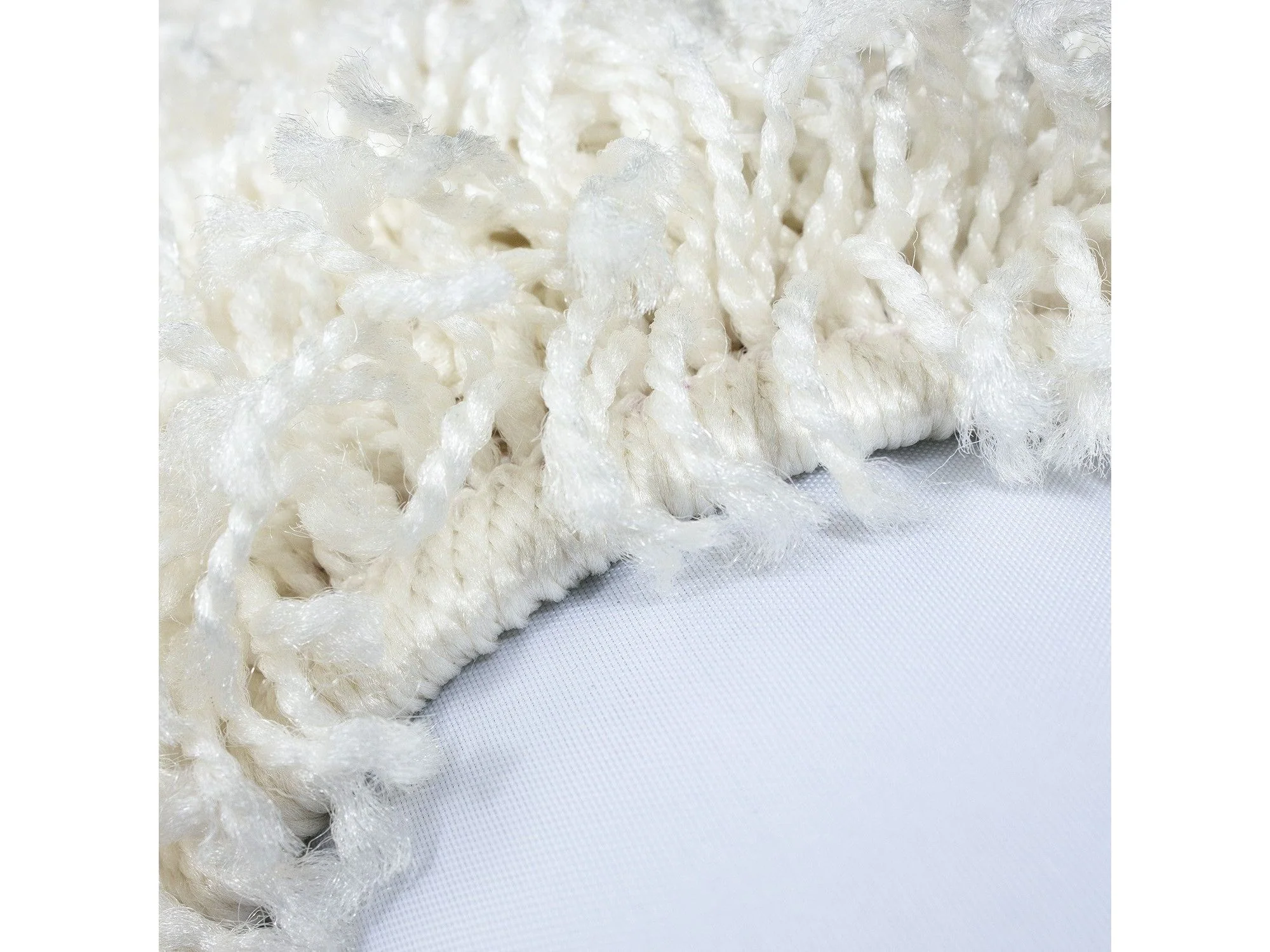 Hochflor Langflor Wohnzimmer Shaggy Teppich Unifarbe Florhöhe 5cm Creme - Image 3