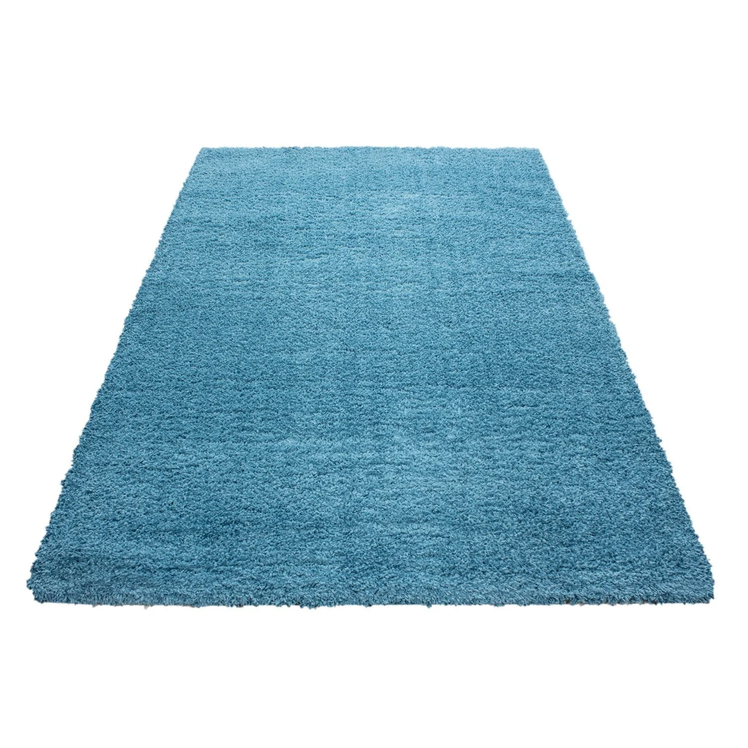 Hochflor Supersoft Shaggy kuscheliger Teppich extreme weich Unifarbe Türkis - Image 4