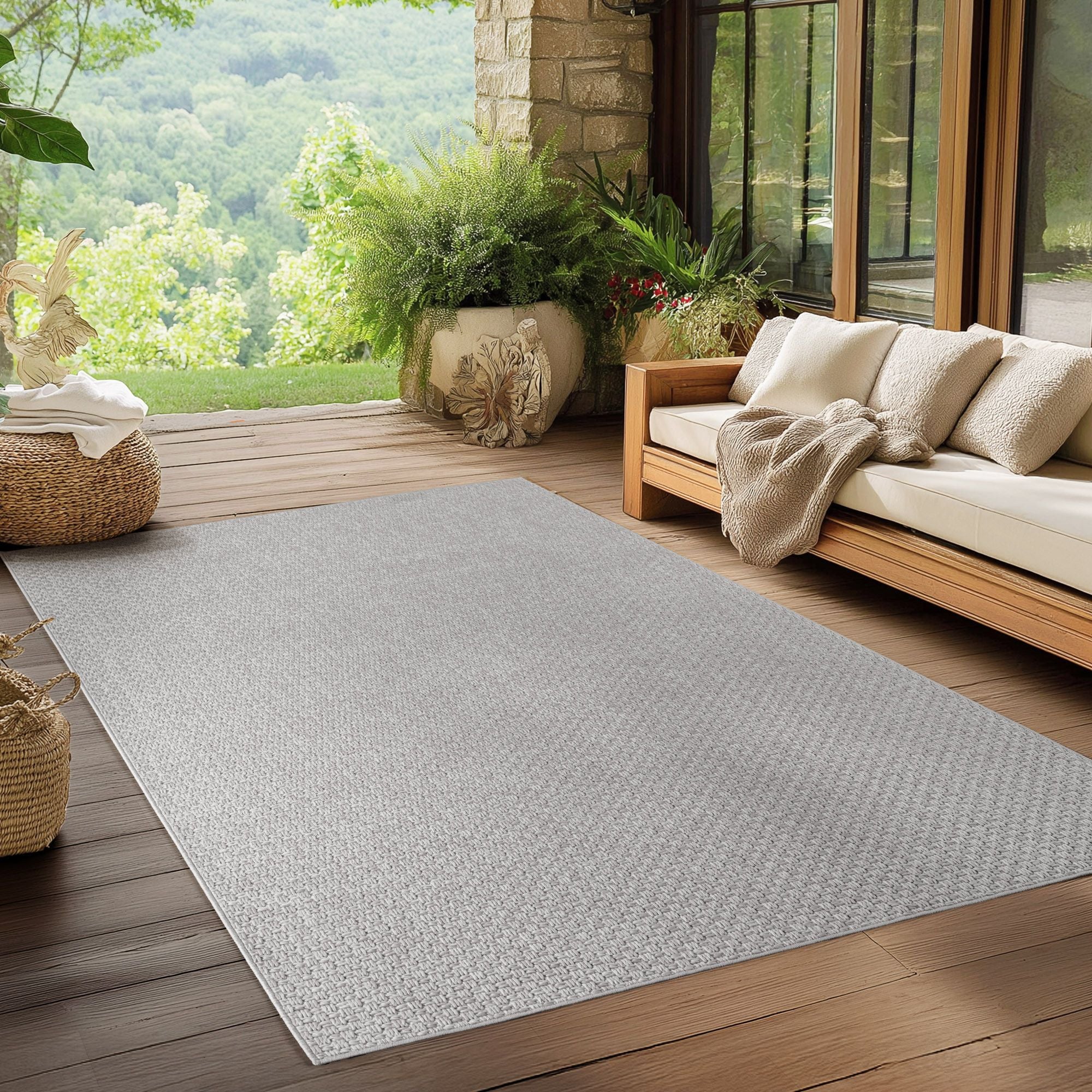 Boho In- & Outdoor Teppich Läufer in Grau - Image 7