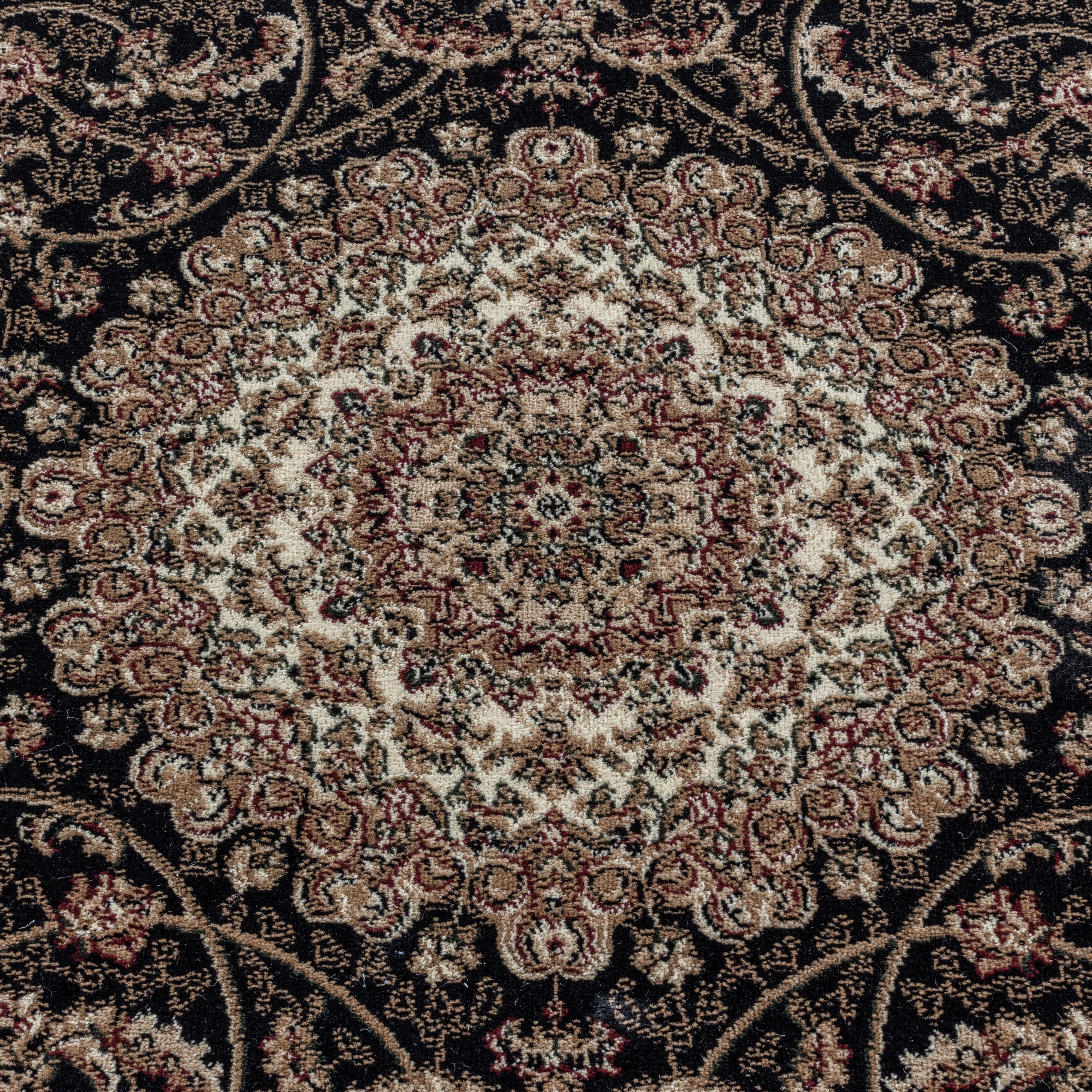 Klassischer Orientteppich in Schwarz: Medaillon Design - Image 6