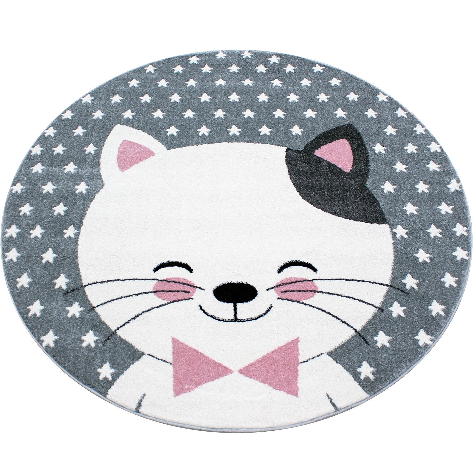 Kinderteppiche, Niedliches Katze design, Farbe Pink, Teppich für Kinderzimmer, Rücken aus Jute - Image 7