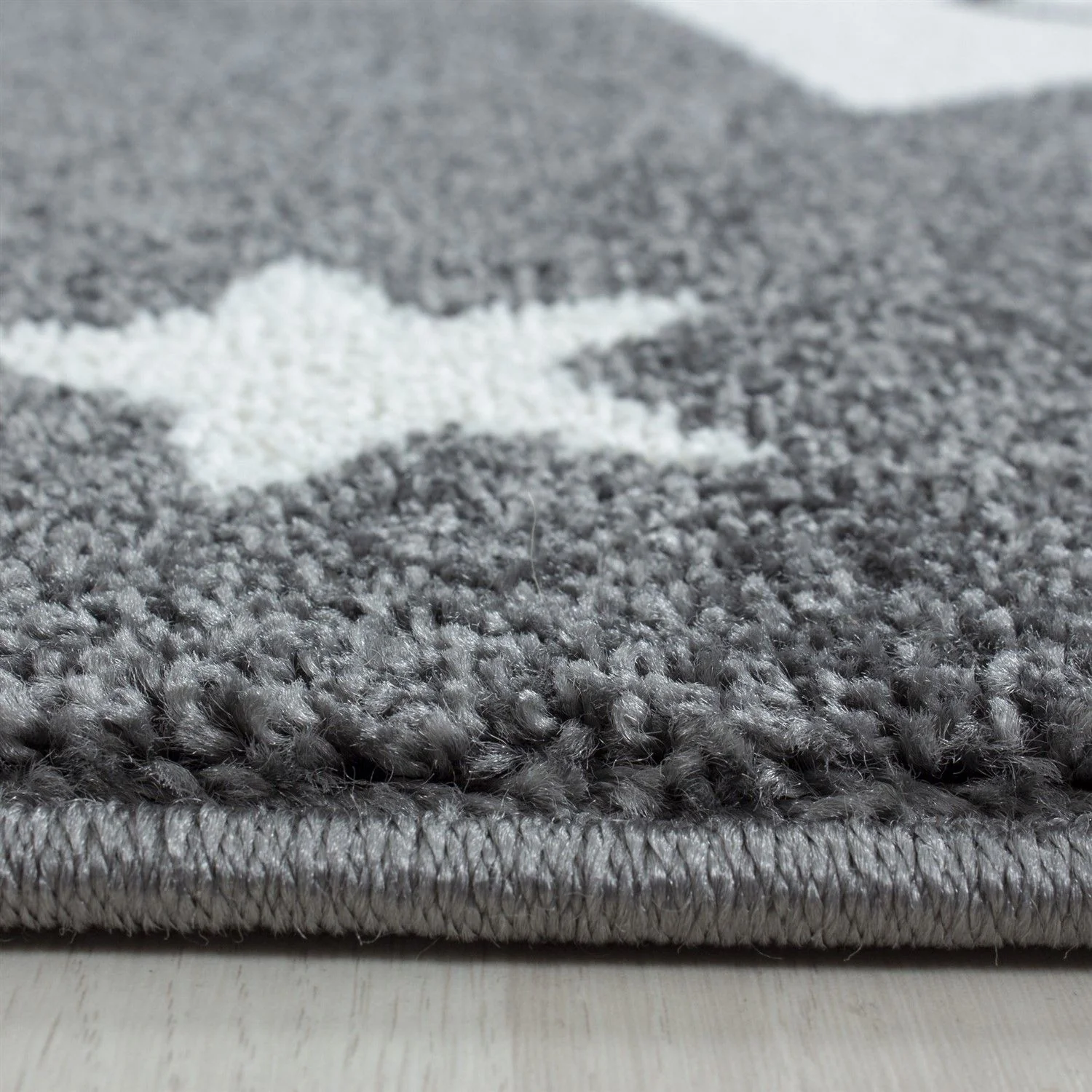 Kinderteppiche, Sterne-Design, Farbe Grau, Teppich für Kinderzimmer, Rücken aus Jute - Image 4