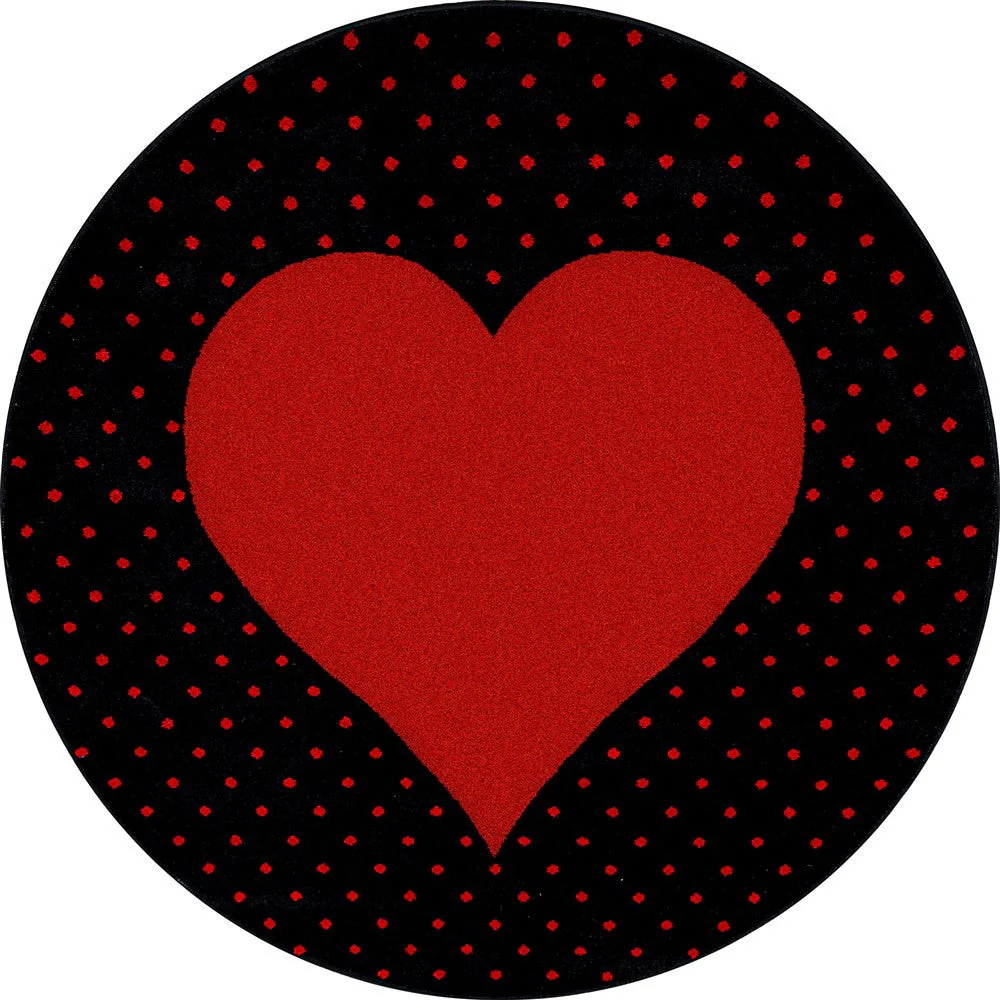Kinderteppich Baby Teppich Kinderzimmer Herz Motiv Schwarz Rot Farben - Image 3