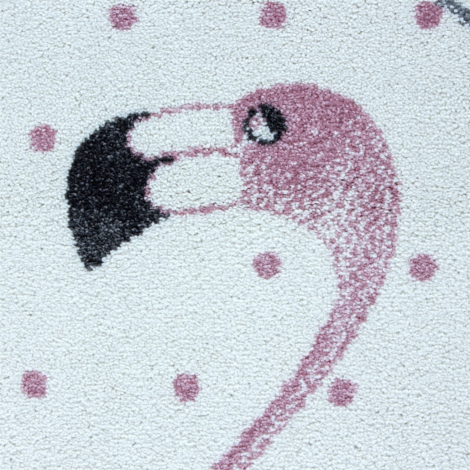 Kinderteppich Kinderzimmer Flamingo mit Sternen muster Pink Grau Weiß - Image 7