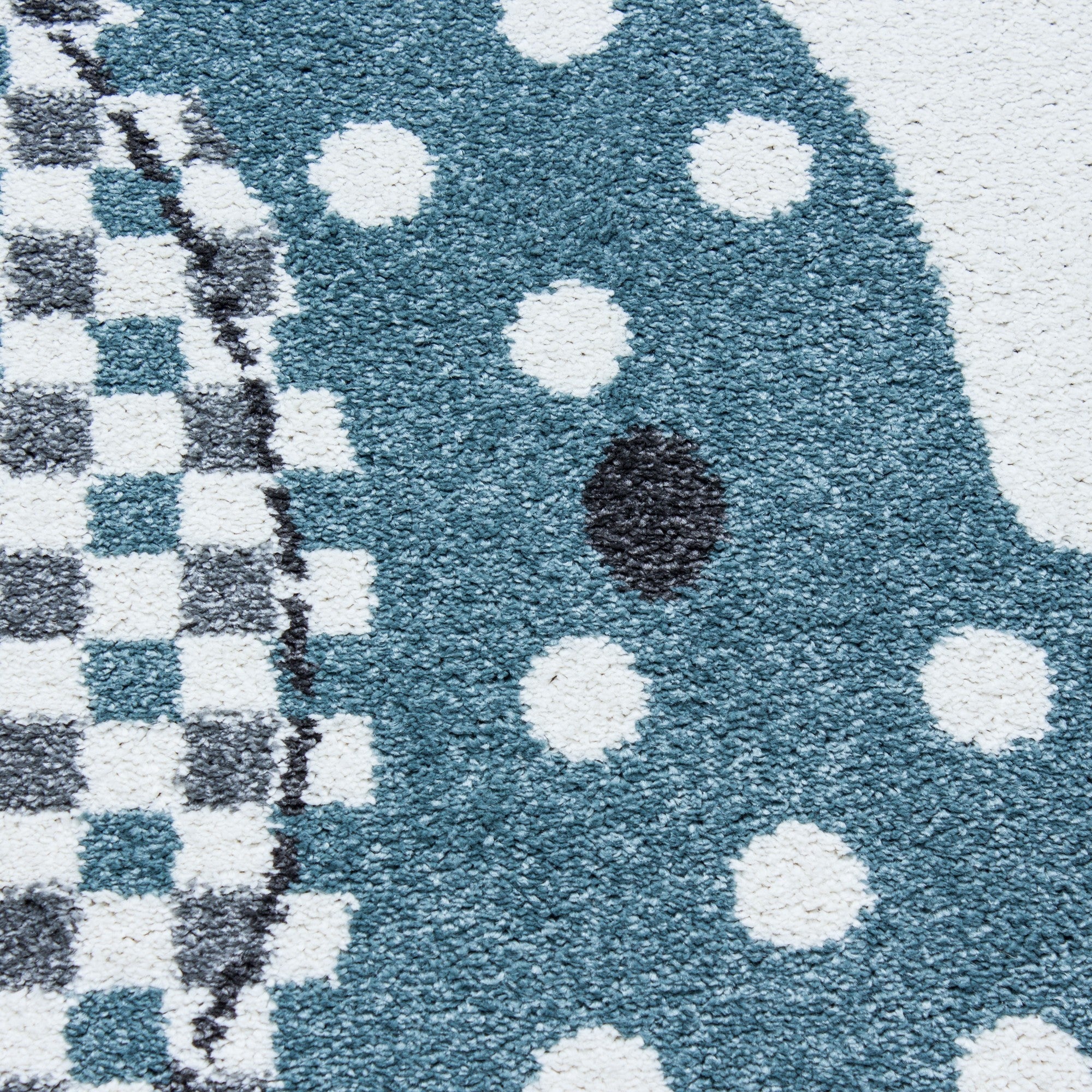Kinderteppich Kinderzimmer Teppich Elefant Herzregen Grau-Weiß-Blau - Image 5