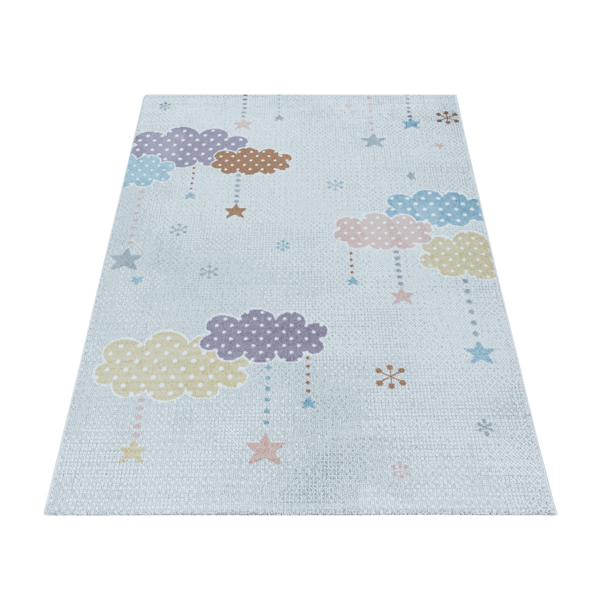 Kurzflor Kinderzimmer Teppich mit bunten Wolken - Image 3