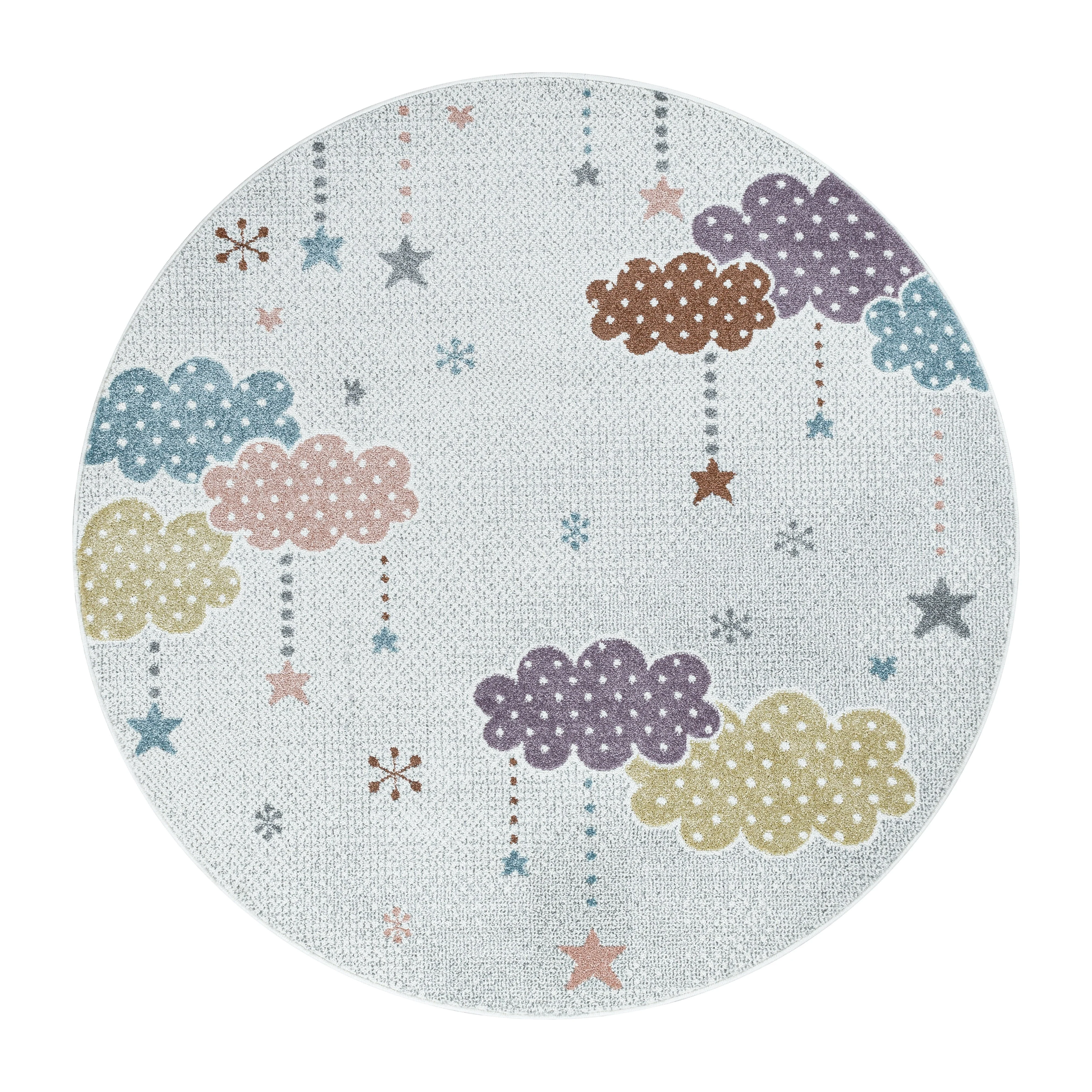 Kurzflor Kinderzimmer Teppich mit bunten Wolken - Image 4