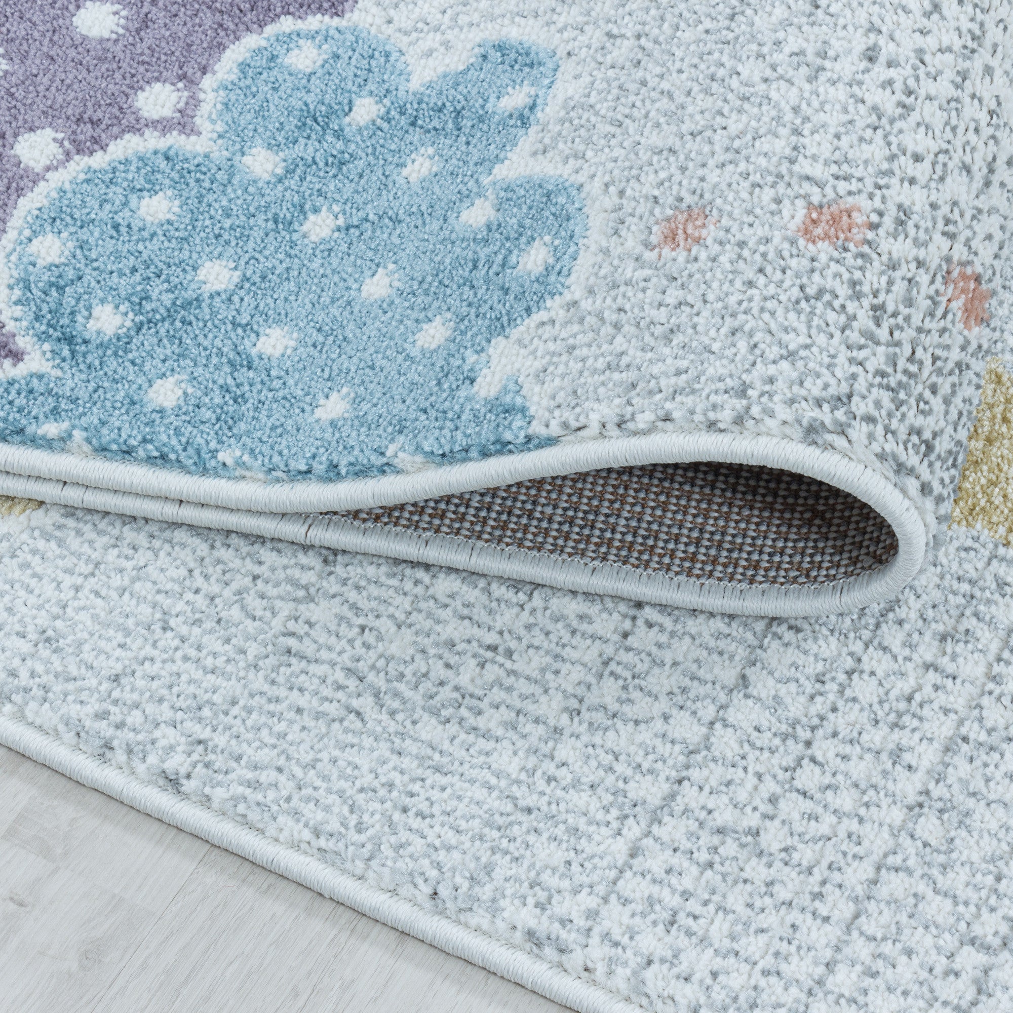Kurzflor Kinderzimmer Teppich mit bunten Wolken - Image 6