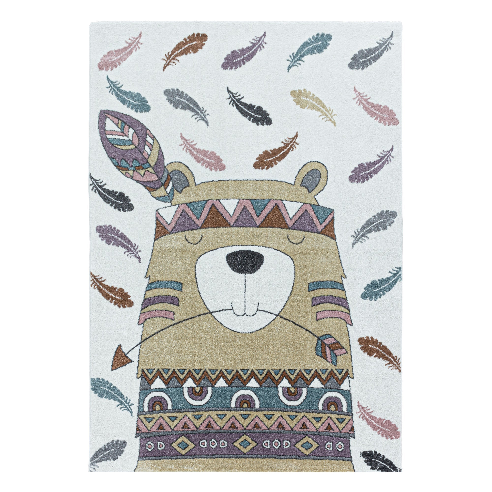 Gelber Kinderzimmer Teppich mit Indianer-Motiv - Image 2