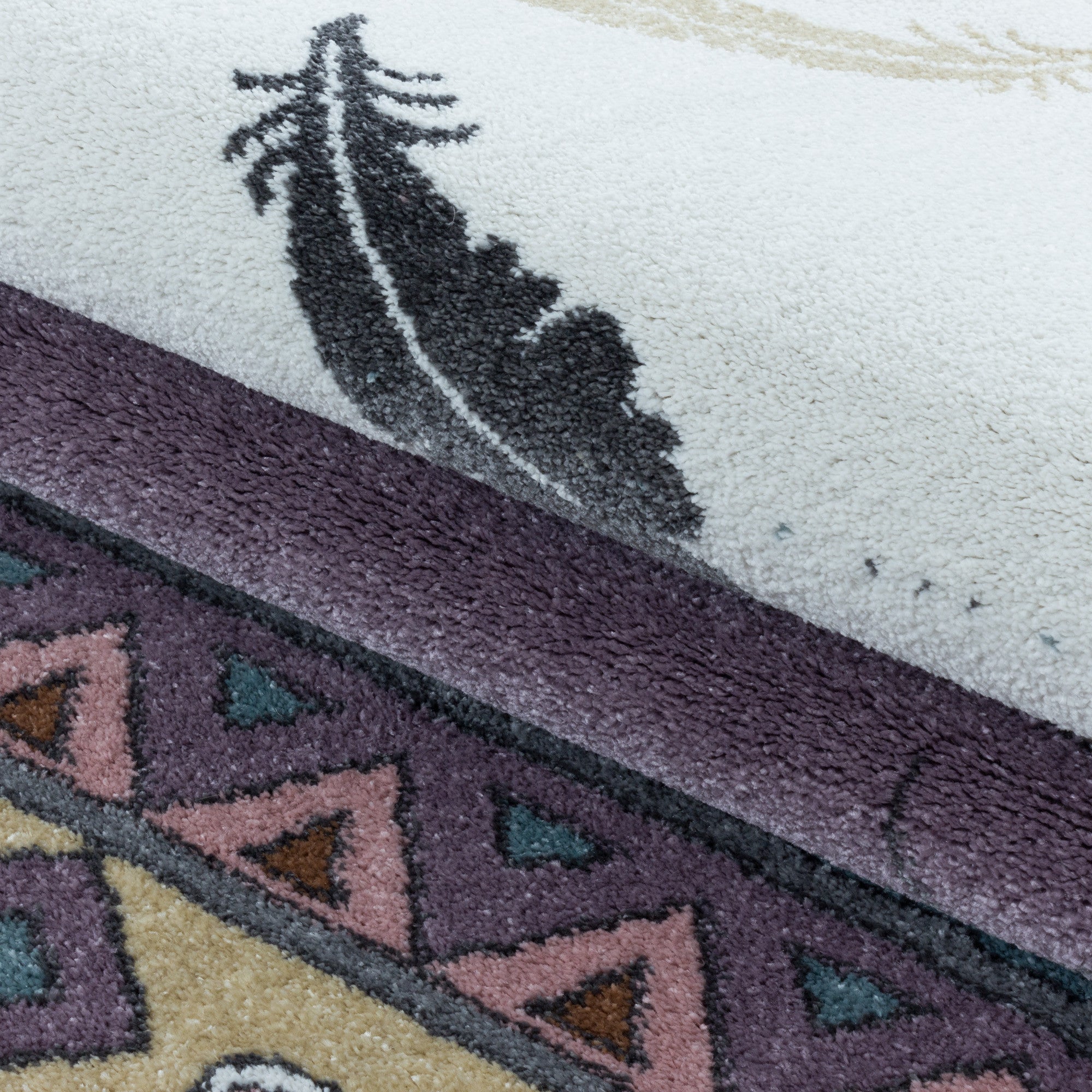 Violetter Kinderzimmer Teppich mit Indianer-Motiv - Image 7