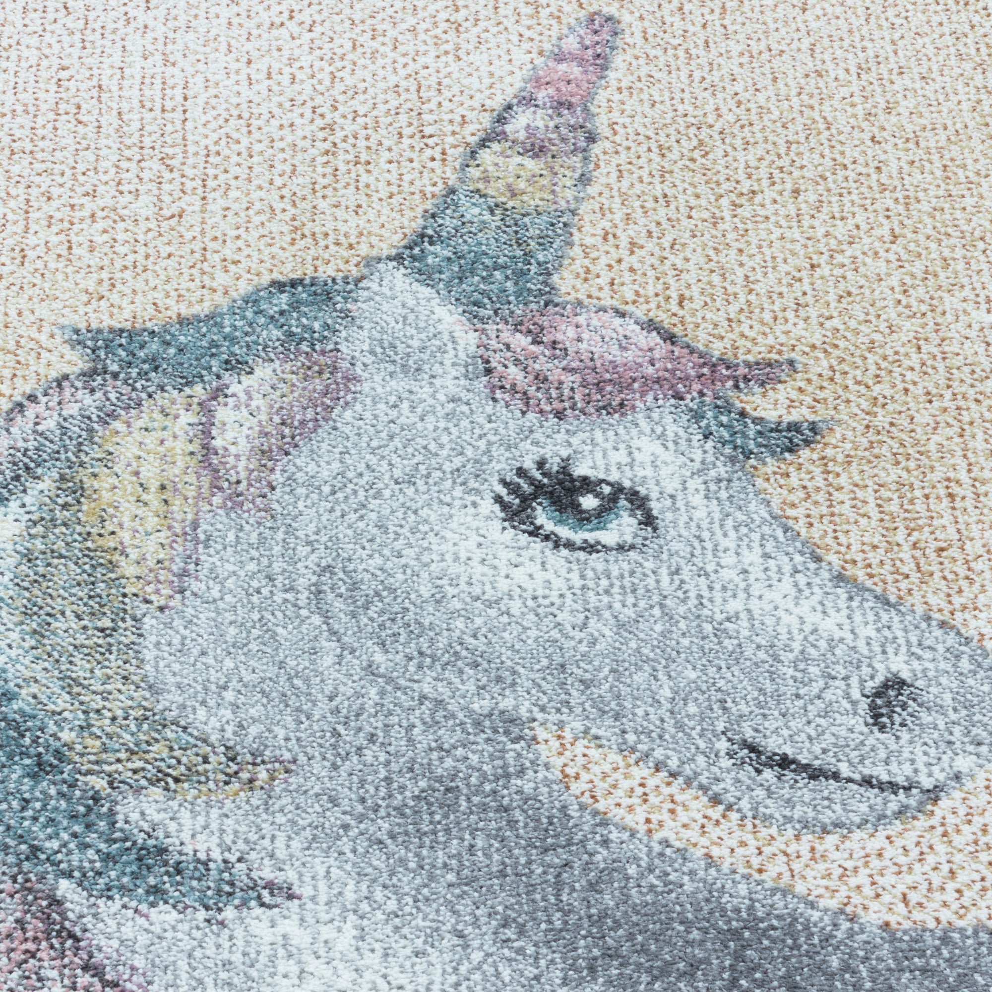 Gelber Kinderzimmer Teppich mit Einhornmotiv - Image 8