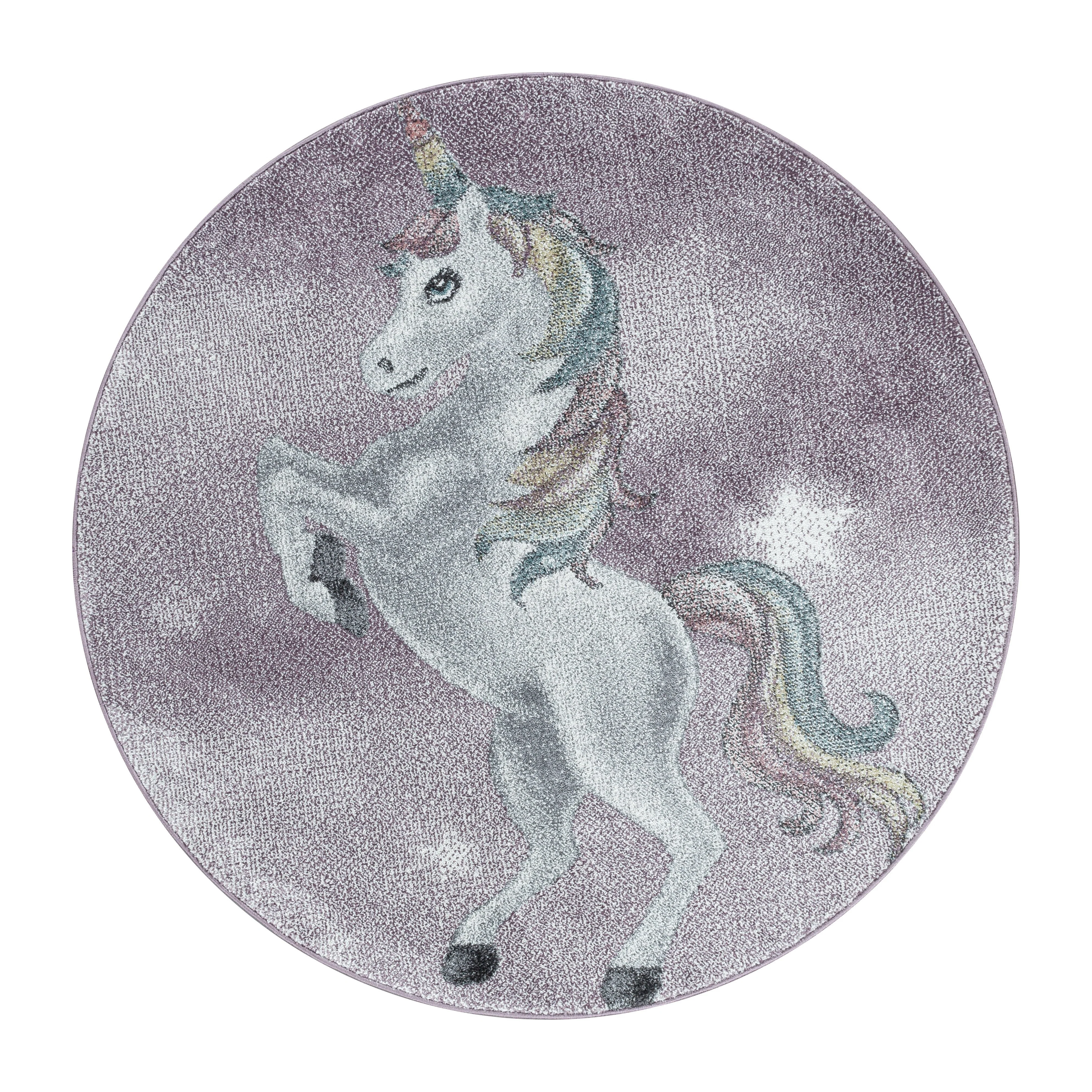 Violetter Kinderzimmer Teppich mit Einhornmotiv - Image 4