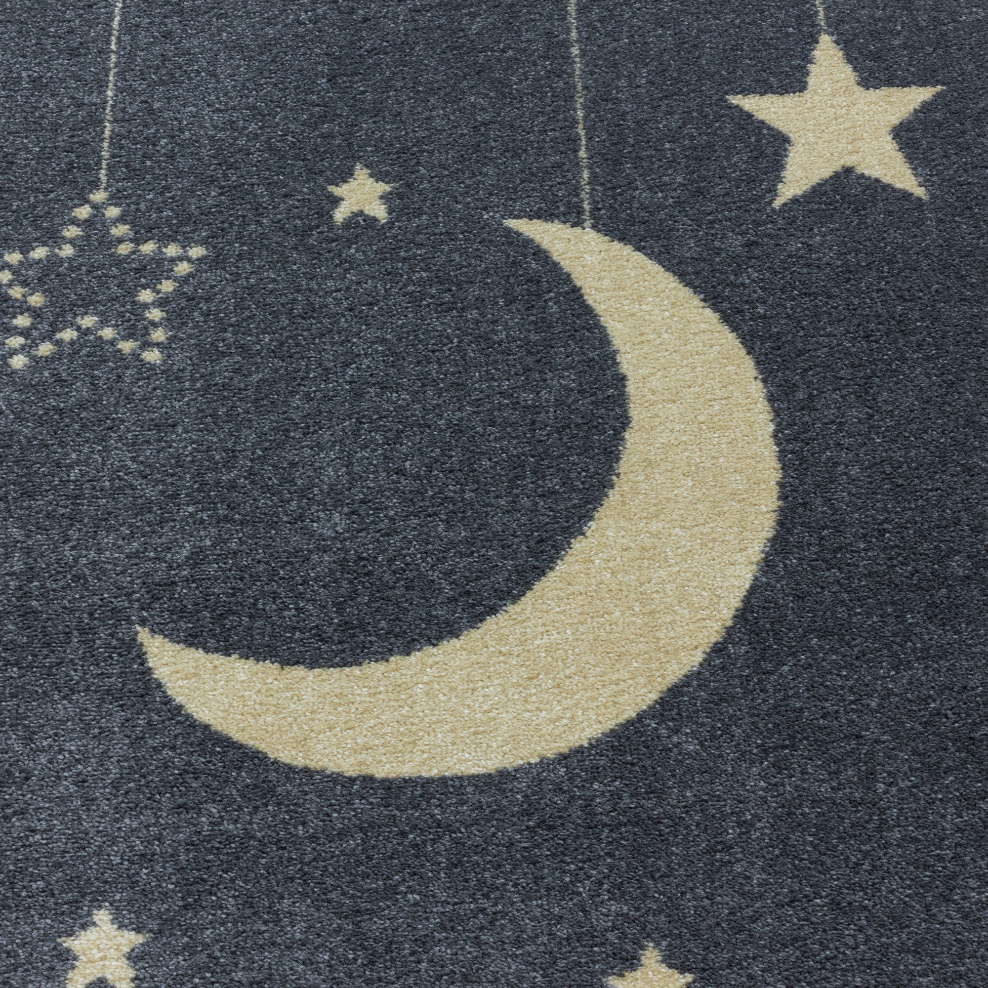 Gelber Kinderzimmer Teppich mit Mond- und Wolkenmotiv - Image 8