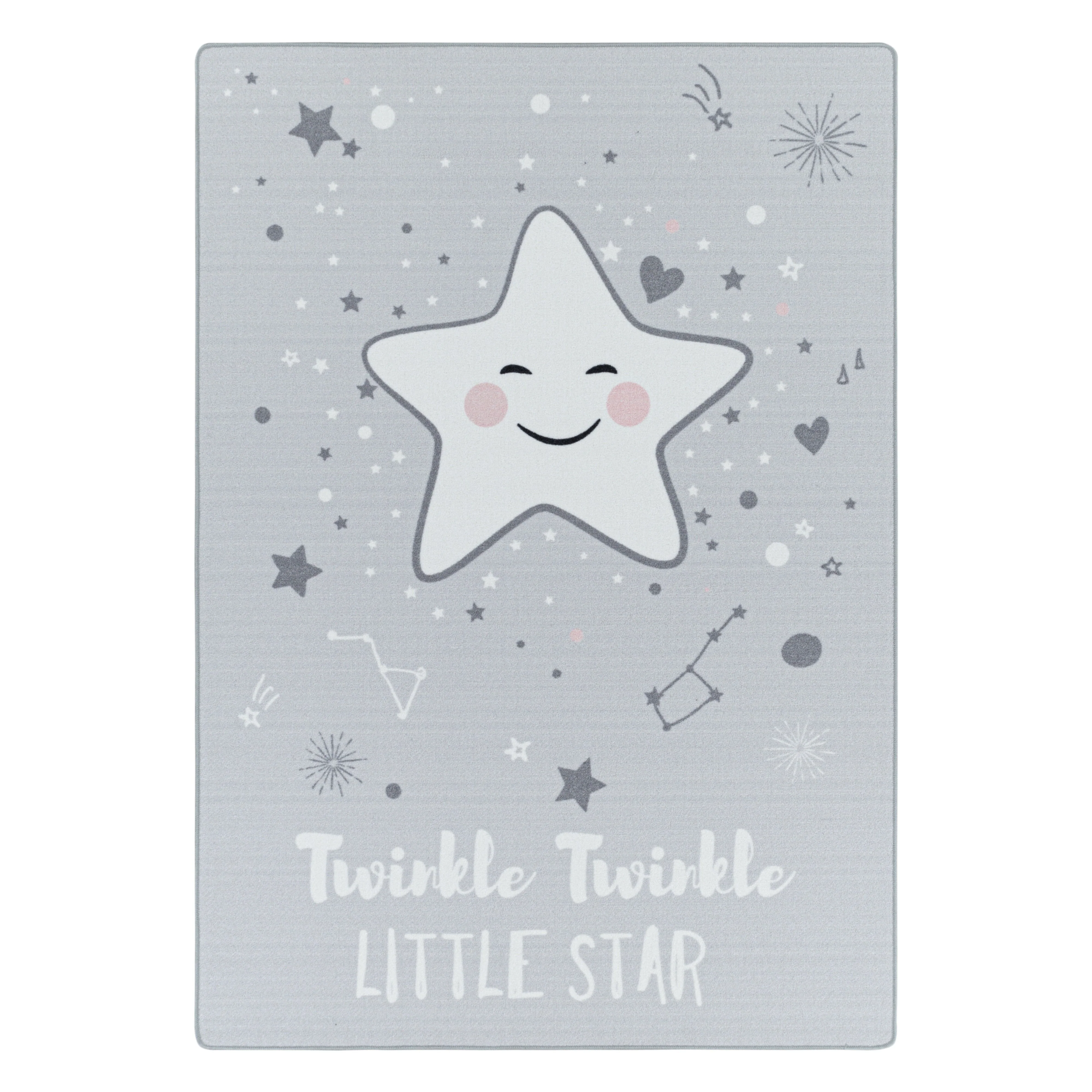 Kurzflor Spielteppich Baby Sterne – Grau - Image 2