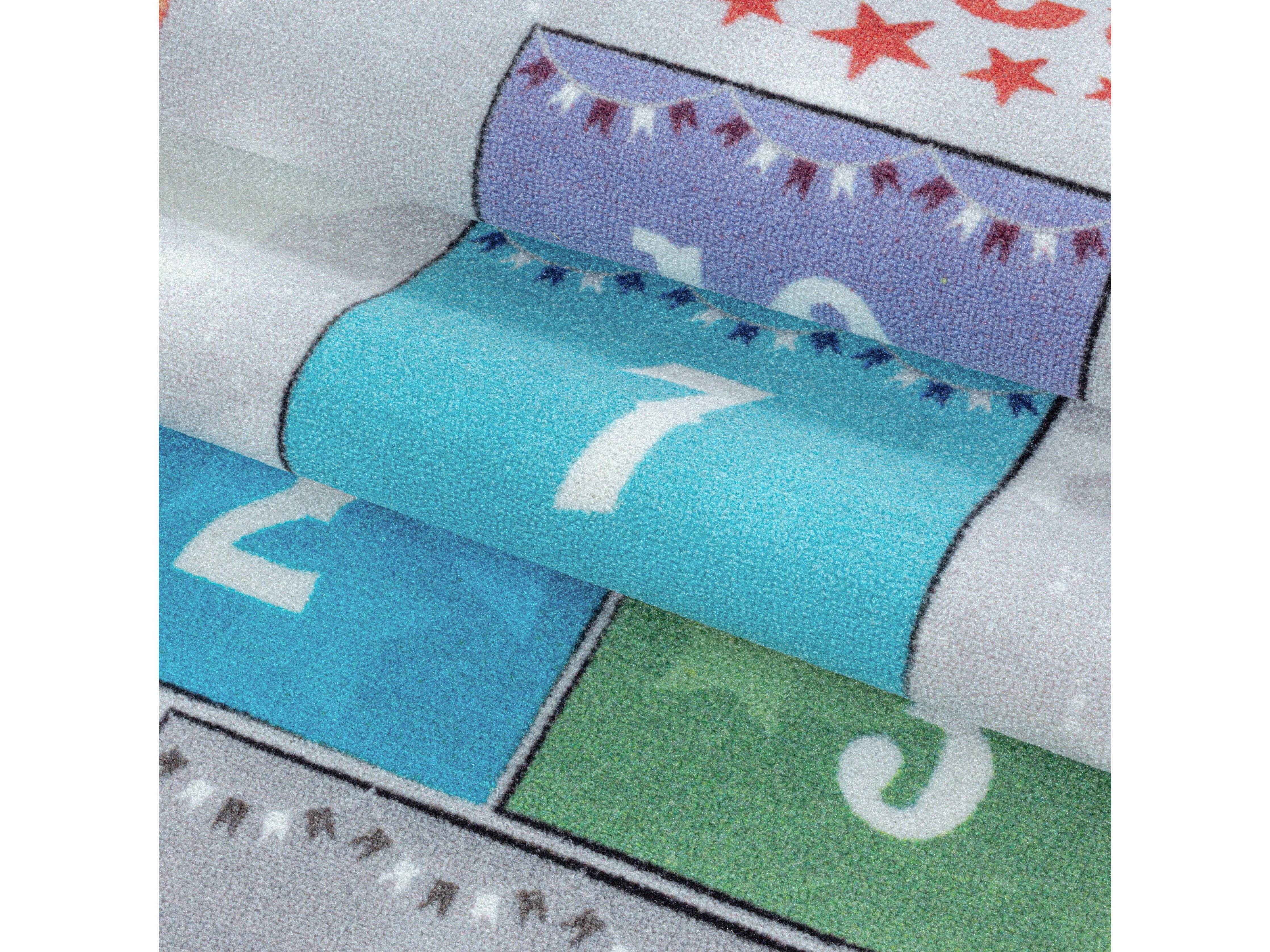 Kurzflor Kinderteppich Spielteppich Kinderzimmer Teppich Zirkus Clown Löwe Blau - Image 7