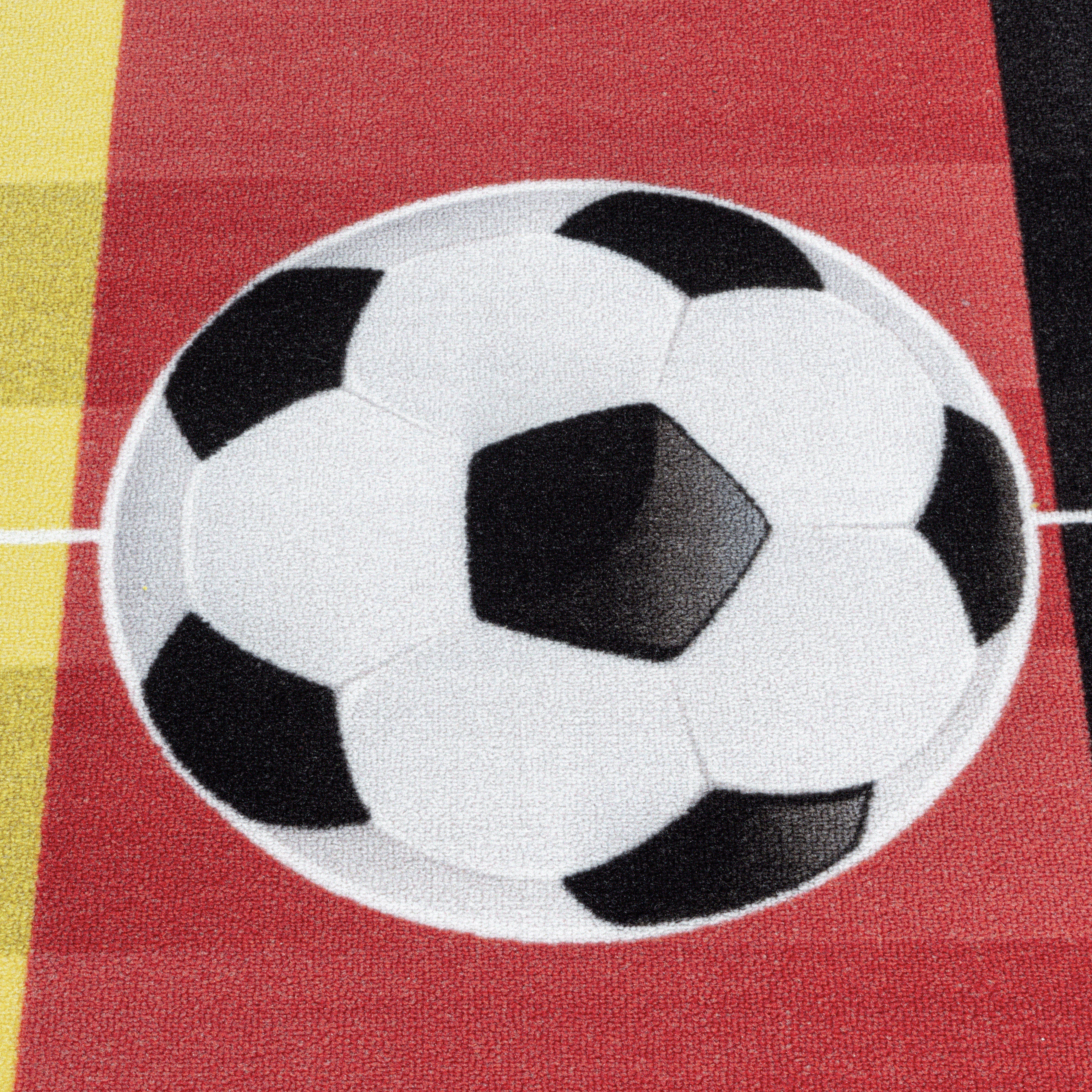 Kurzflor Kinderteppich Spielteppich Teppich Fussball Deutschland Rot - Image 5